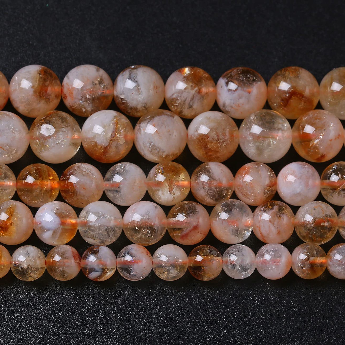 6MM 60PCS Natural Stone Citrine A Grade Quartz Crystal Loose Beads for Jewelry Making DIY Bracelet Necklace 1 Strand 15’’