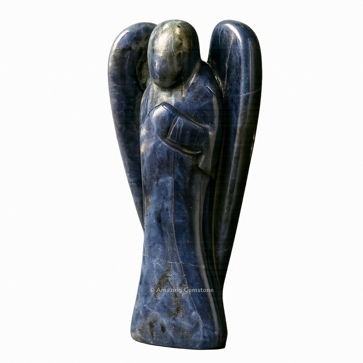 Amazing Gemstone Iolite Angel - Iolite Crystal Angel and Pocket Guardian Angel Crystal Figurines (1.5 inches)
