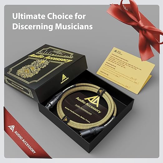 AA AUDIO ACCESSORY Gold Series Star Quad XLR Cables 3.3ft, Neutrik Connectors, 19AWG Microphone Cable, Kevlar-Reinforced Nylon Braided Handmade Mic Cable, 100% Coverage OFC Braid and Al-Foil Shielding