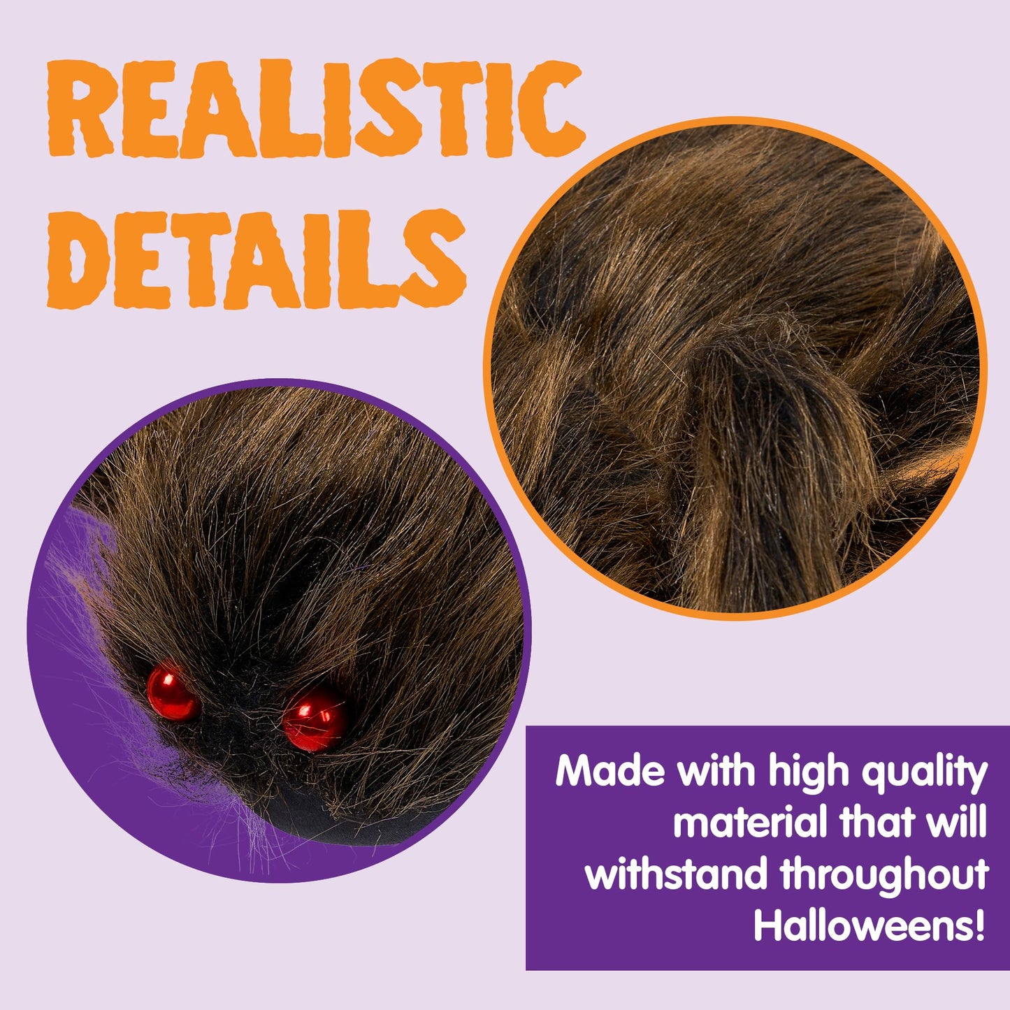 JOYIN 5ft Halloween Spider Outdoor Decorations, Scary Giant Large Spider Props for Halloween Outside Decor, Indoor Party Supplies and Yard Lawn Decoration, Brown