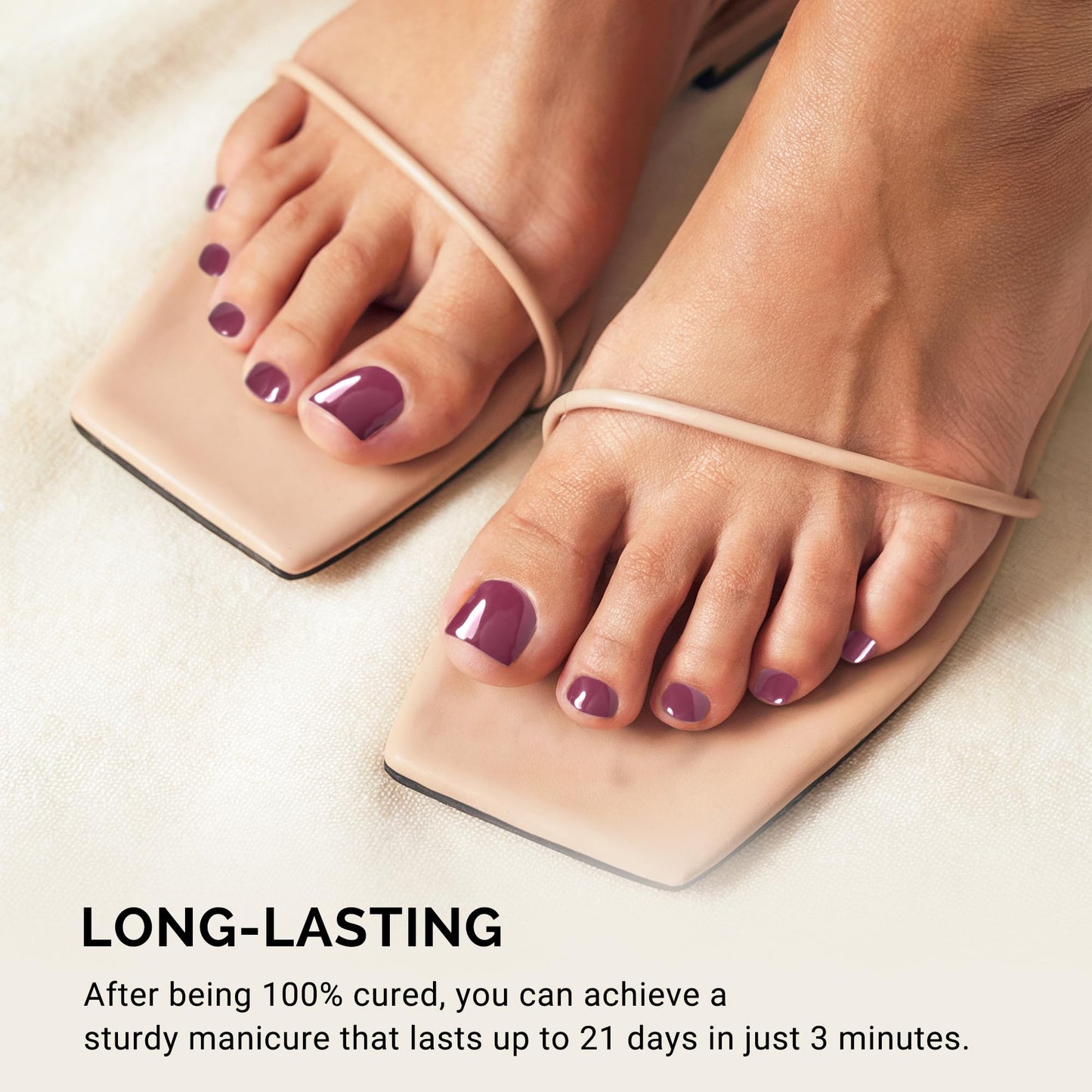 MelodySusie 32Pcs Semi Cured Gel Toe Nail Strips (Wine Red), Pedicure Stickers for Toes, Works with Any UV/LED Lamps, Salon-Quality, Long Lasting, Easy to Apply & Remove
