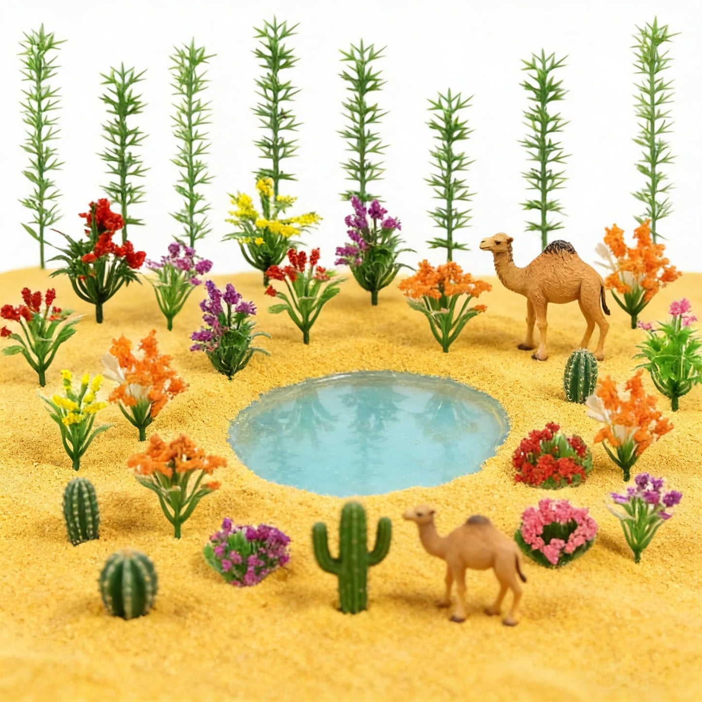 75pcs Model Trees 1.96-4.92" Mixed Diorama Model Tree Colourful Flower Trees Grass Architecture Mini Trees for Crafts Building Model Railway Scenery Landscape Supplies (Style 06)