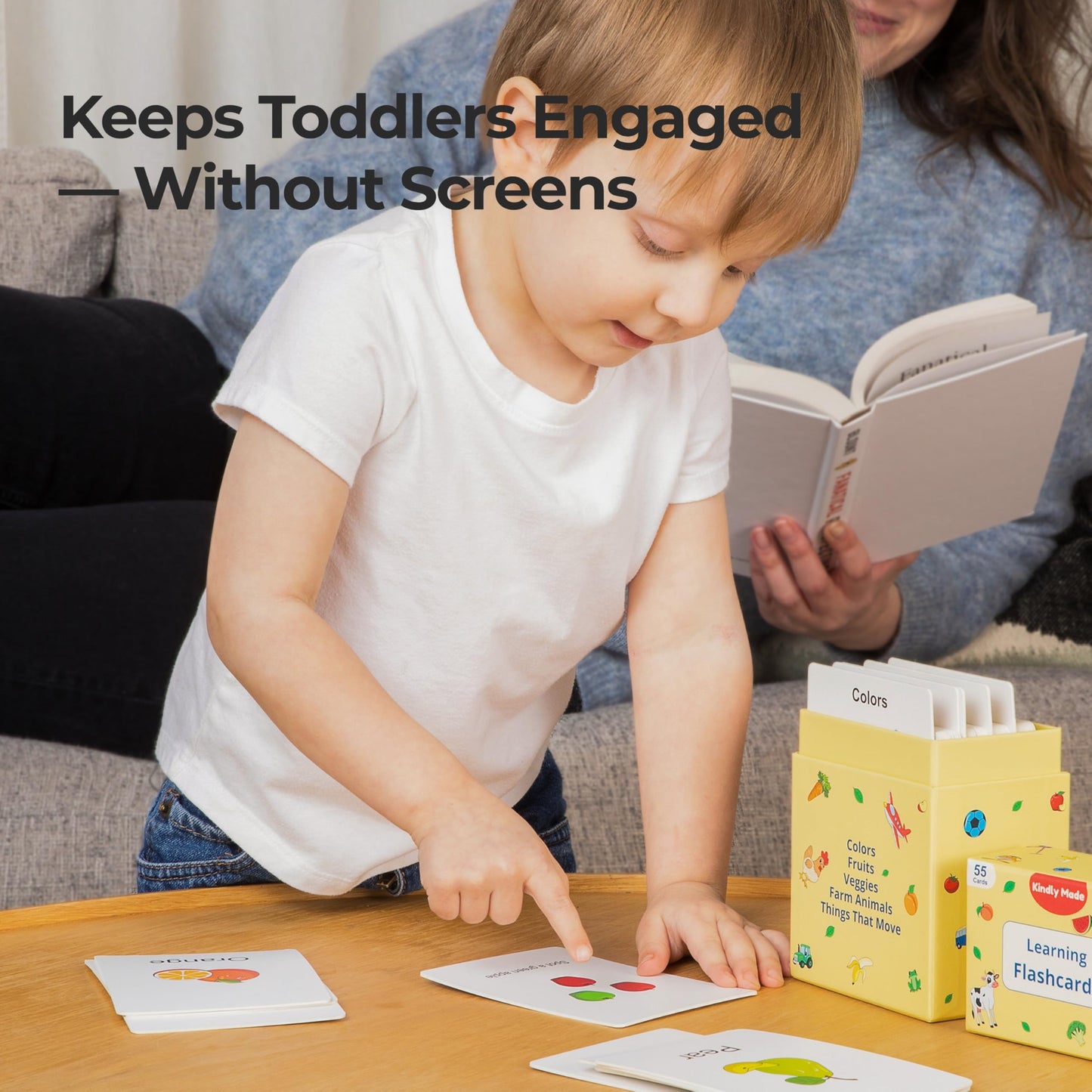 Toddler Flashcards for Ages 1–3 – 55 Thick & Durable Learning Cards, First Words, Real-Life Images, Montessori Toy for Babies 12+ Months