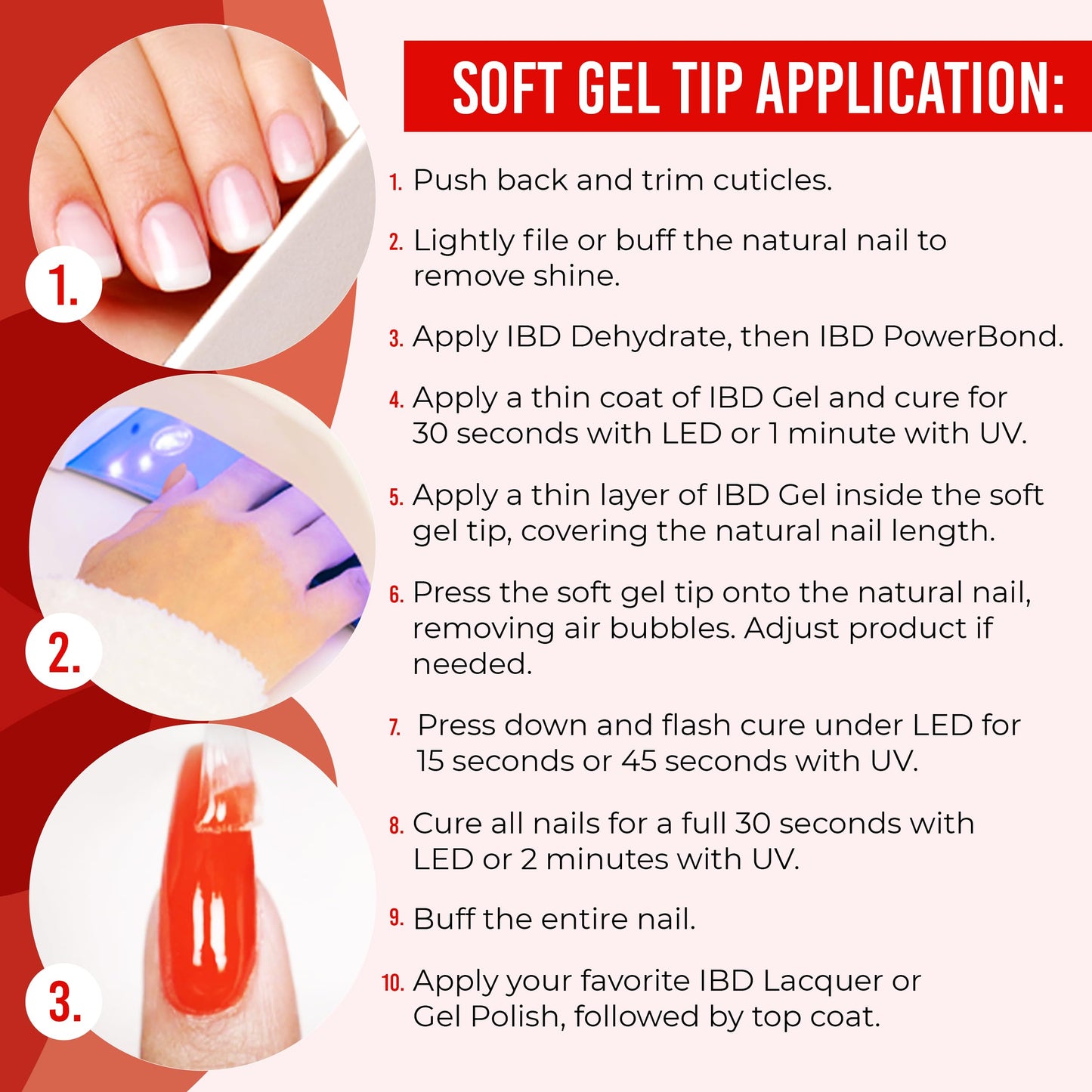 IBD Clear Soft Gel Nail Tips - Medium Coffin Shape, Pre-Etched Fake Nail Extensions for Durable and Easy Application, Acrylic Press On Nails, 504 Tips, 1-Pack