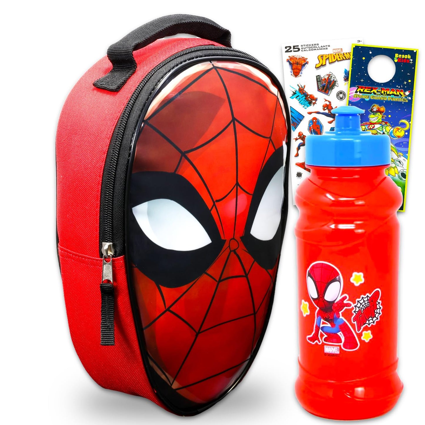 Spiderman Lunch Box Set for Boys - Marvel School Supplies Bundle with Spiderman Insulated Lunch Bag, Water Bottle, Stickers, More | Spiderman Lunch Container