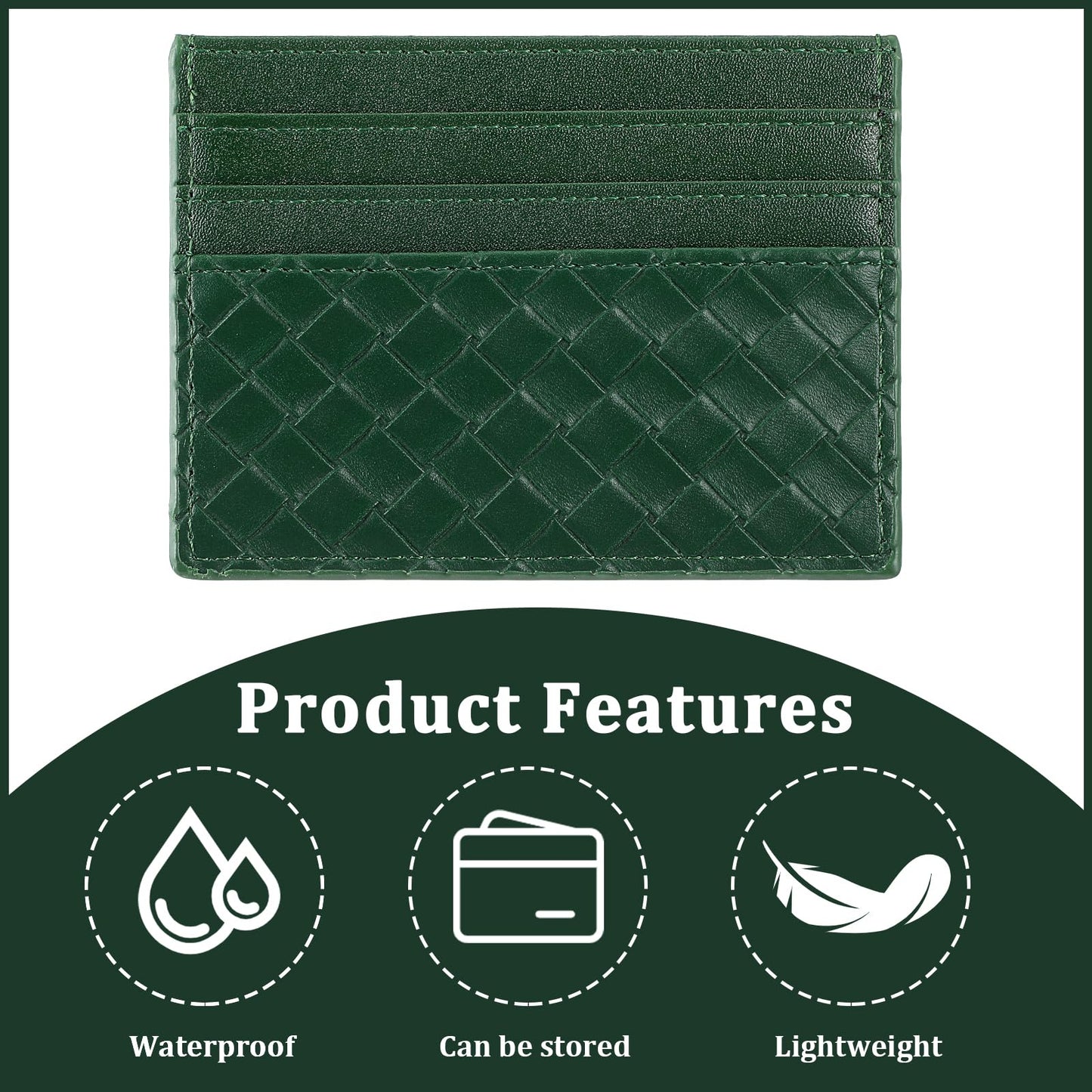 HJZHII Credit Card Holder Wallet, Slim Minimalist Wallet Blocking Leather Front Pocket Wallets 6 Card Slots Card Case for Men Women