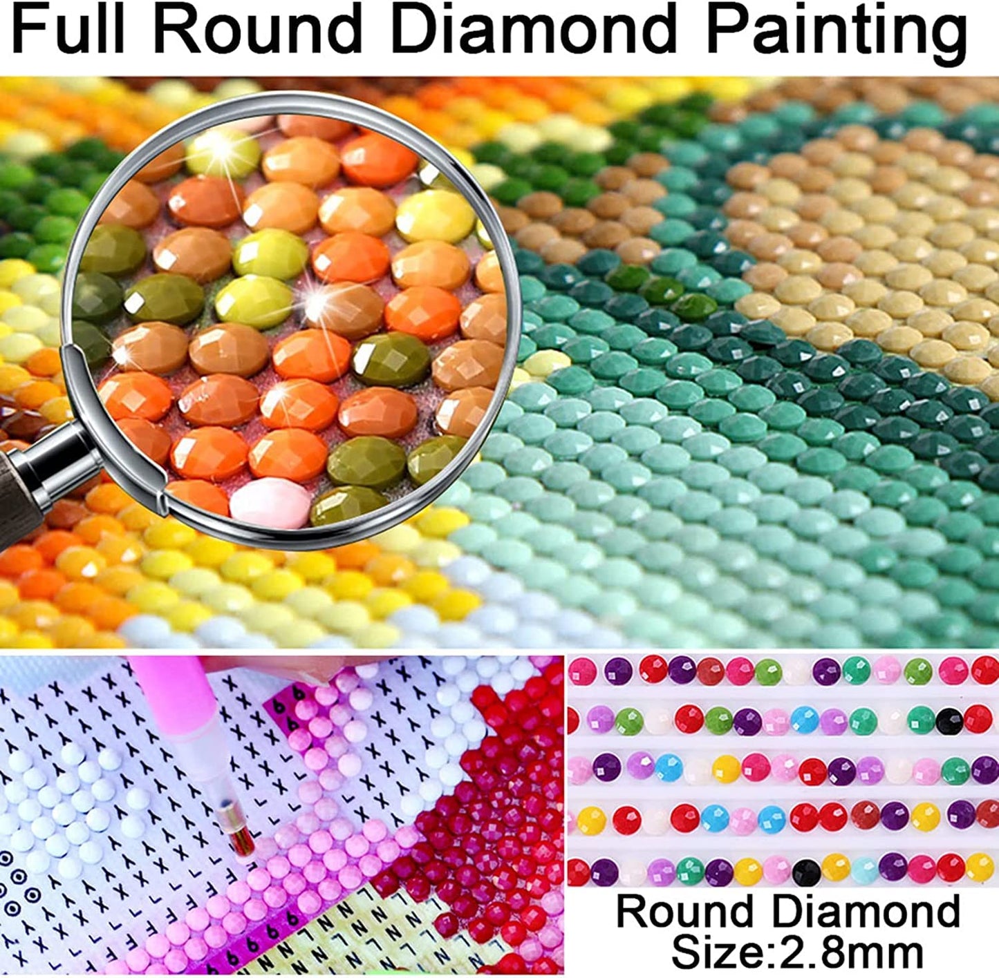 Clendo 12 Pack Diamond Painting Kits for Adults,5D Landscape Diamond Art Kit for Beginners, DIY Paint with Diamonds Round Full Drill Paintings Gem Art for Home Wall Decor Inch12X16