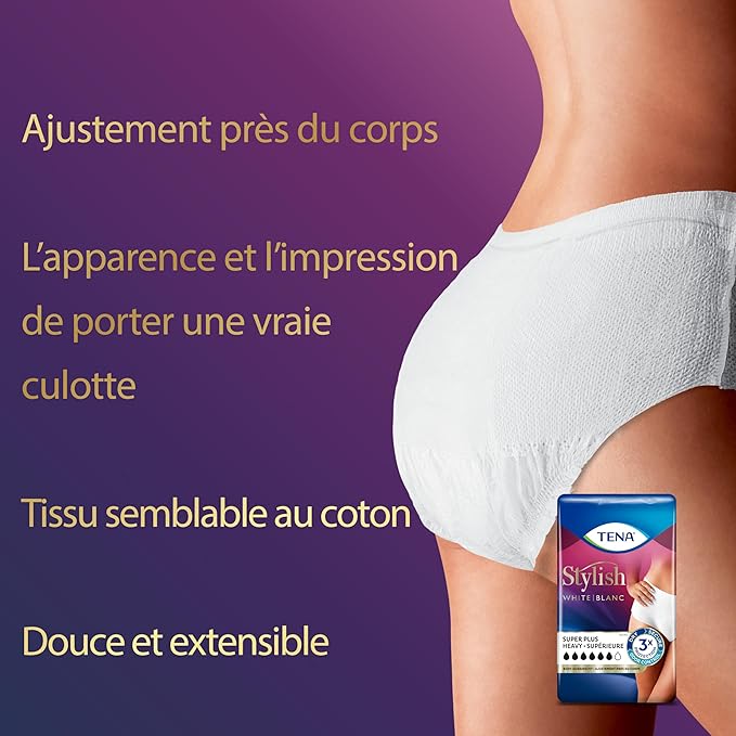 TENA Women Super Plus Disposable Underwear Female Pull On with Tear Away Seams Large, 54286, Super Plus, 16 Ct
