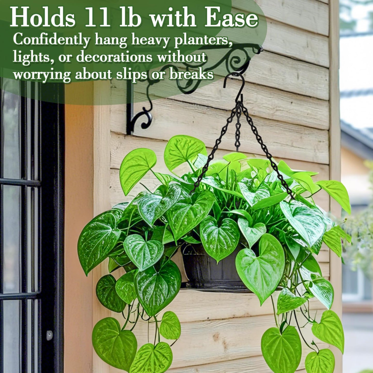 RAINFLOW 15PCS Bird Feeder Hanging Chain with Hooks – Heavy Duty Black Chain for Hanging Plants, Birdbaths, Lanterns AMD Baskets, Metal Outdoor Hanging Chains for Indoor Outdoor Decor
