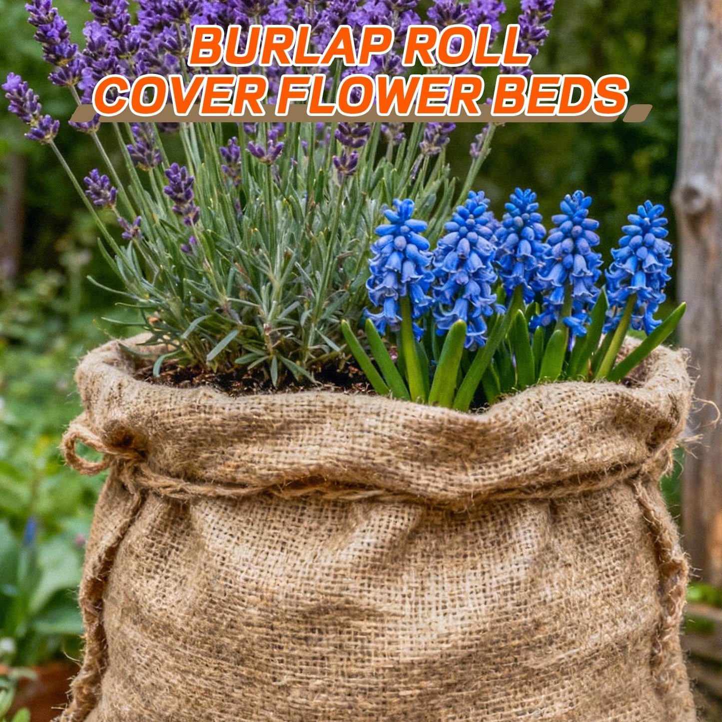 Natural Jute Burlap Fabric Roll - Garden Fabric for Plant Protection, Rustic Wedding Decor, DIY Crafts, Weed Control (20inchx13ft)