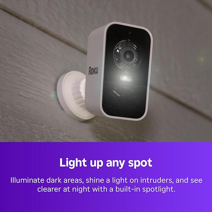 Roku Battery Camera for Home Security - New 2025 Weather-Resistant Indoor & Outdoor Wireless Camera & Pet Monitor with 1080p HD & Two-Way Audio - Rechargeable, Motion Detection & Wi-Fi (Pack of 2)
