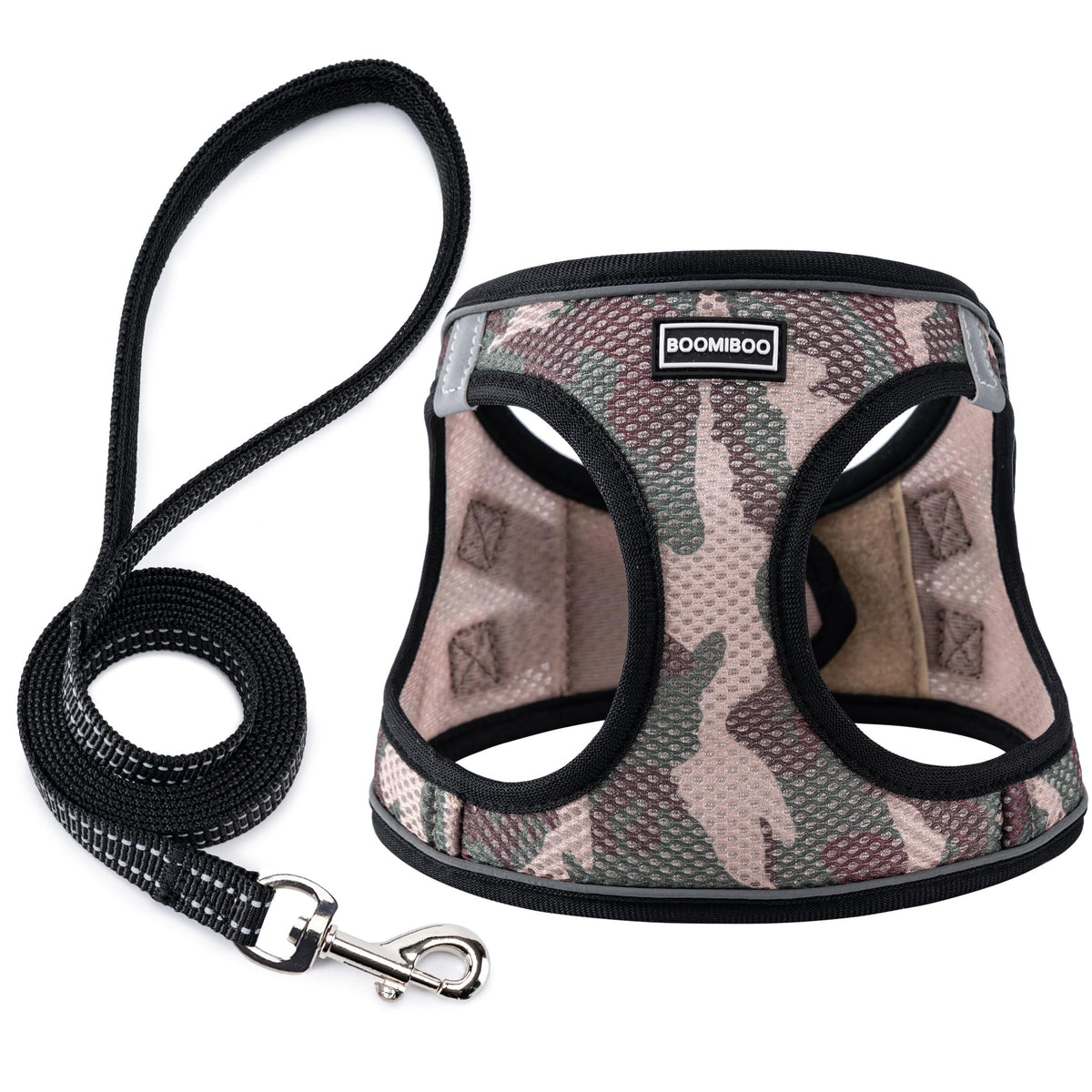 Dog Harness with Leash Set, Step-in Adjustable Puppy Pet Vest, Pink M