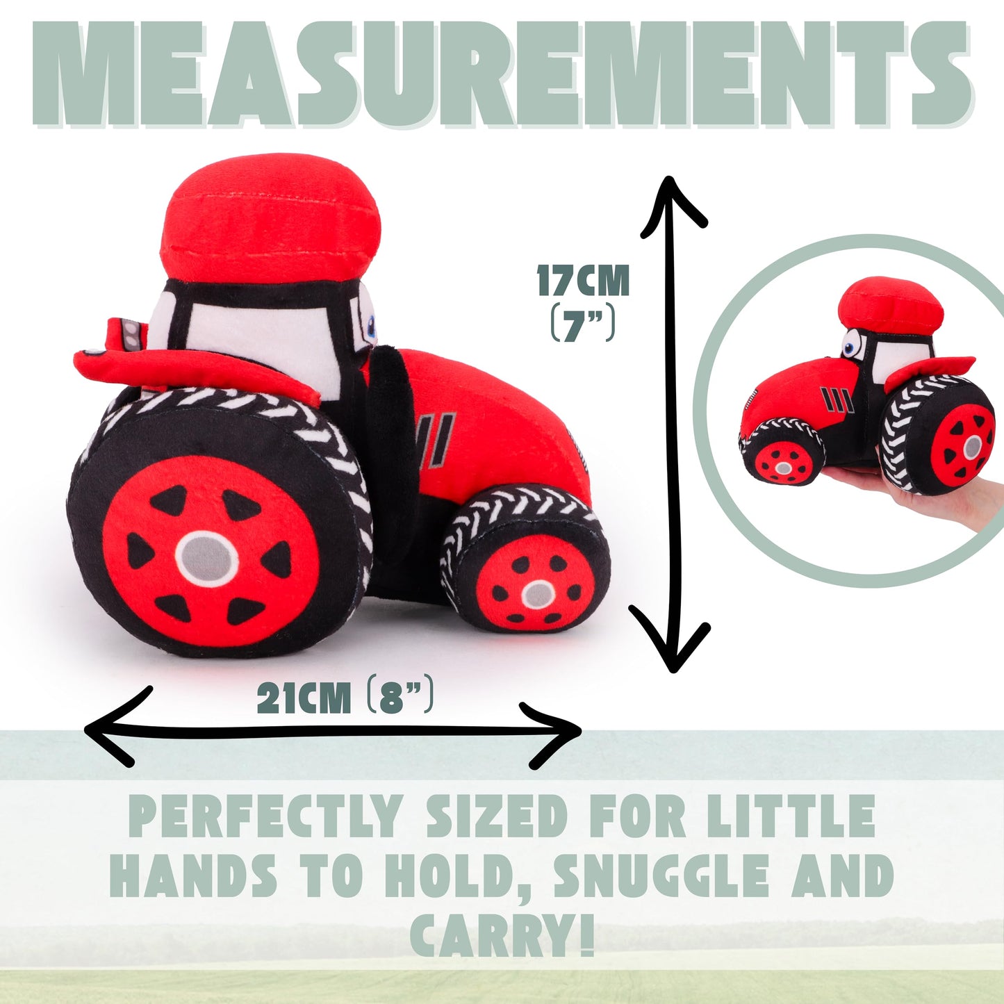 Toyland® - 8 Inch Plush Farm Tractor - Children's Bedroom Decoration (Red)