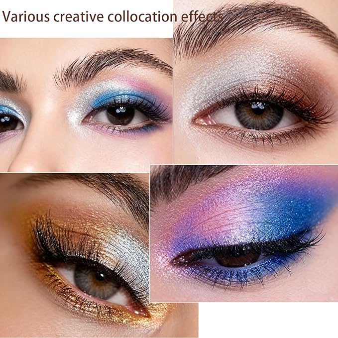 Aurora Purple Glitter Cream Shimmer Eyeshadow Sticks, Multichrome Matte Eye Shadow Stick, Waterproof and Long-Lasting Smooth Cream Eye Highlighter Stick Makeup for Women, 3 Aurora Purple Twilight