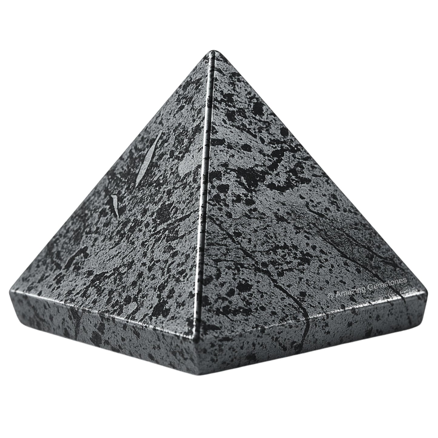 Amazing Gemstone Hematite Pyramid Crystal Healing Stones - 2" Great Pyramid Figurine of Natural Stone Pyramid for Meditation, Reiki, Chakra Balancing and Crystal Pyramids Grid