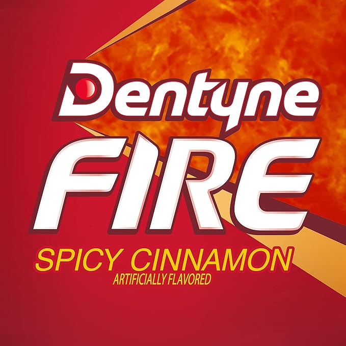 Dentyne Fire Spicy Cinnamon Sugar-Free Chewing Gum, Pack of 9 (144 Total Pieces)