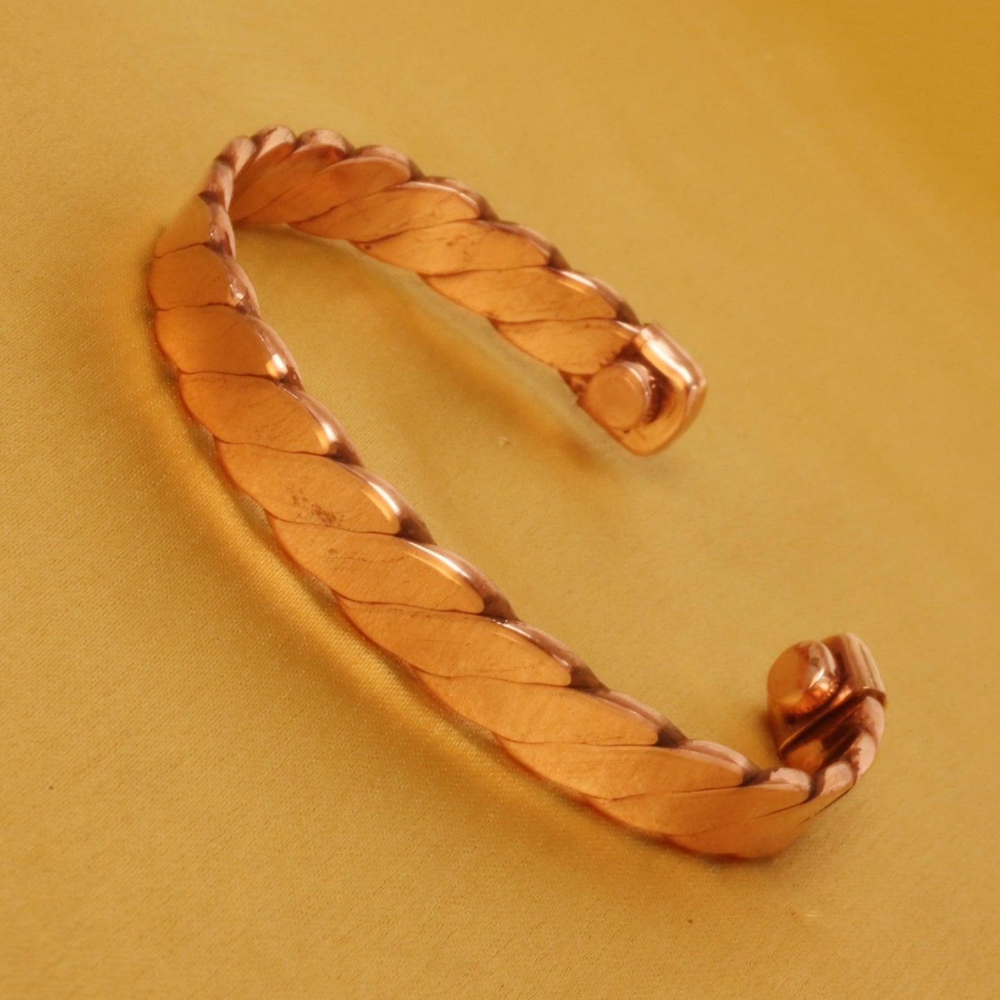 Touchstone Copper Handcrafted Beautiful Braided Magnetic Hand Forged With Solid And High Gauge Braided Pattern Minimalistic Elegance Pure Copper Bracelet In Natural Tone.