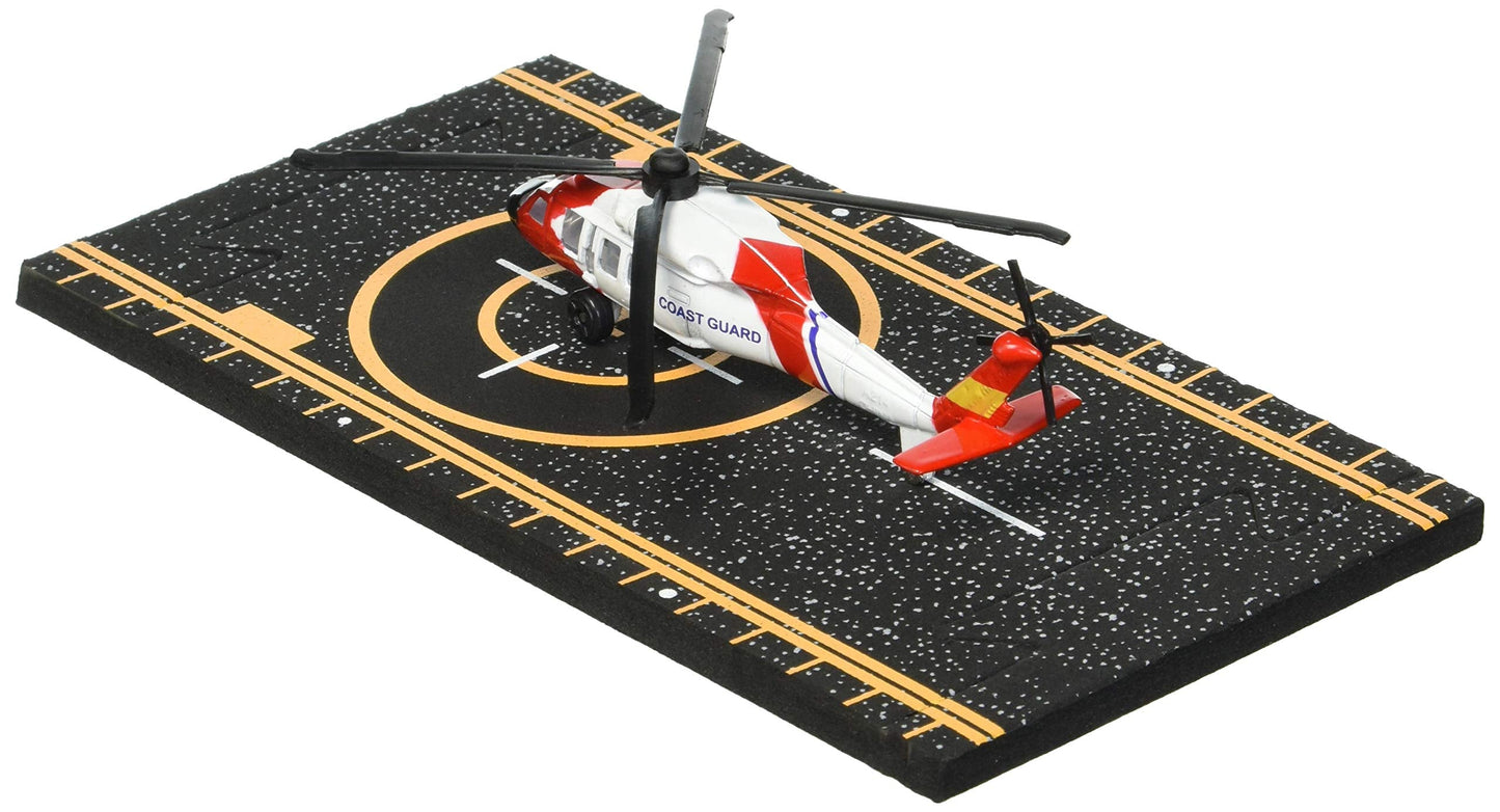 Hot Wings Planes Coast Guard Helicopter with Connectible Runway in Aviation Museums Nationwide