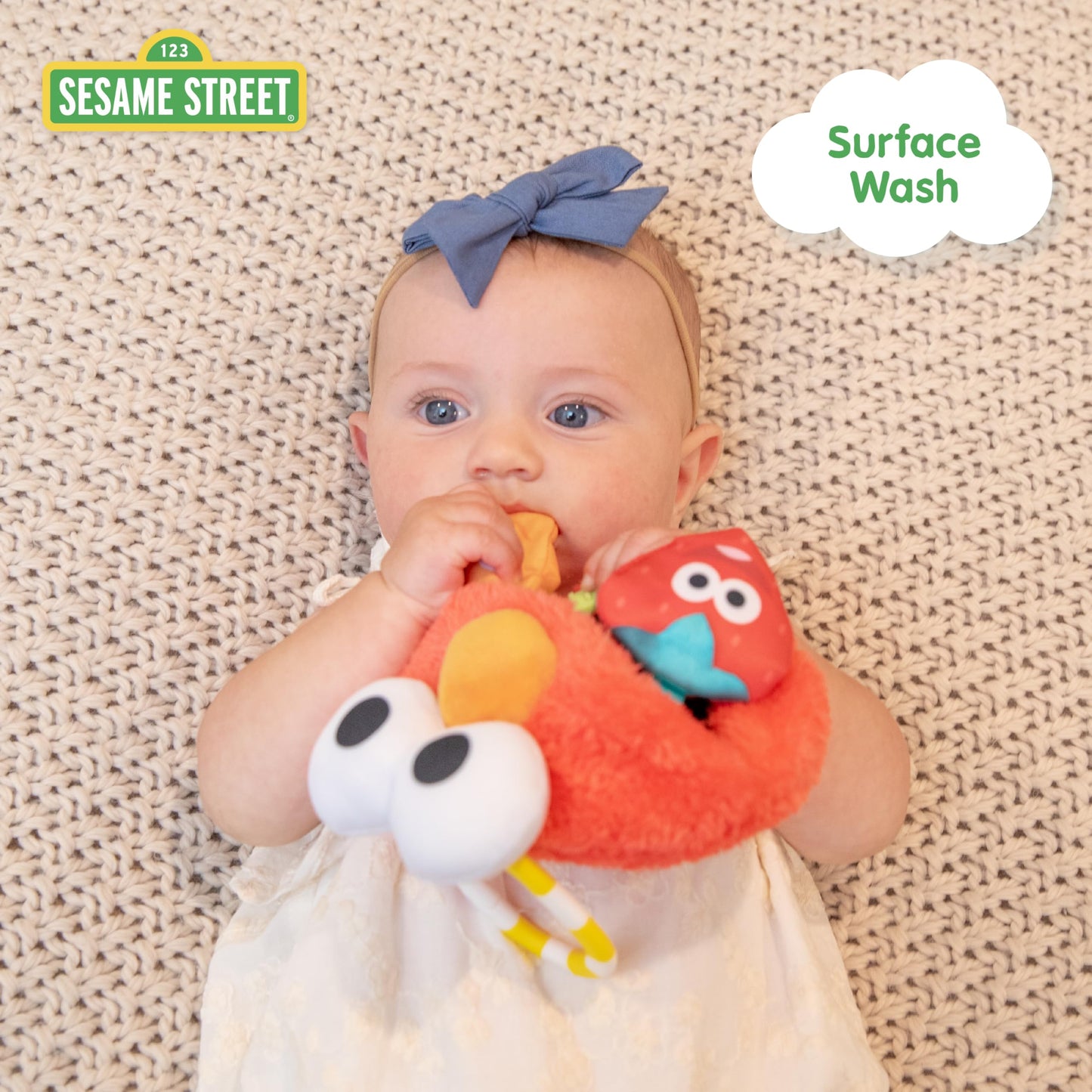 Kids Preferred Sesame Street Elmo On The Go Activity Toy with Silicone Teether for Newborns