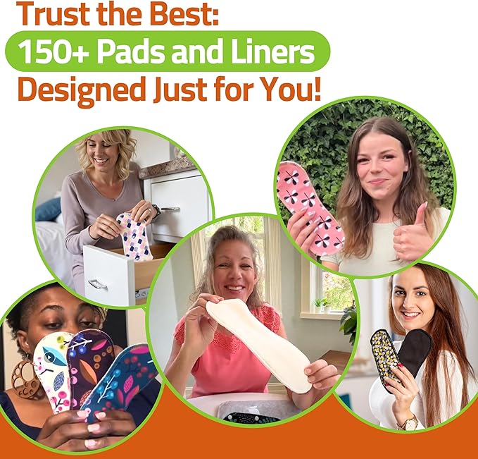 Organic Cotton EcoComfort Reusable Panty Liners for Women & Teens (Tanga, 7-Pack); High-Temp Washable Cloth Liners; Stay Fresh & Dry, for Daily Vaginal Discharge Only; 100% Breathable (no PUL/TPU)