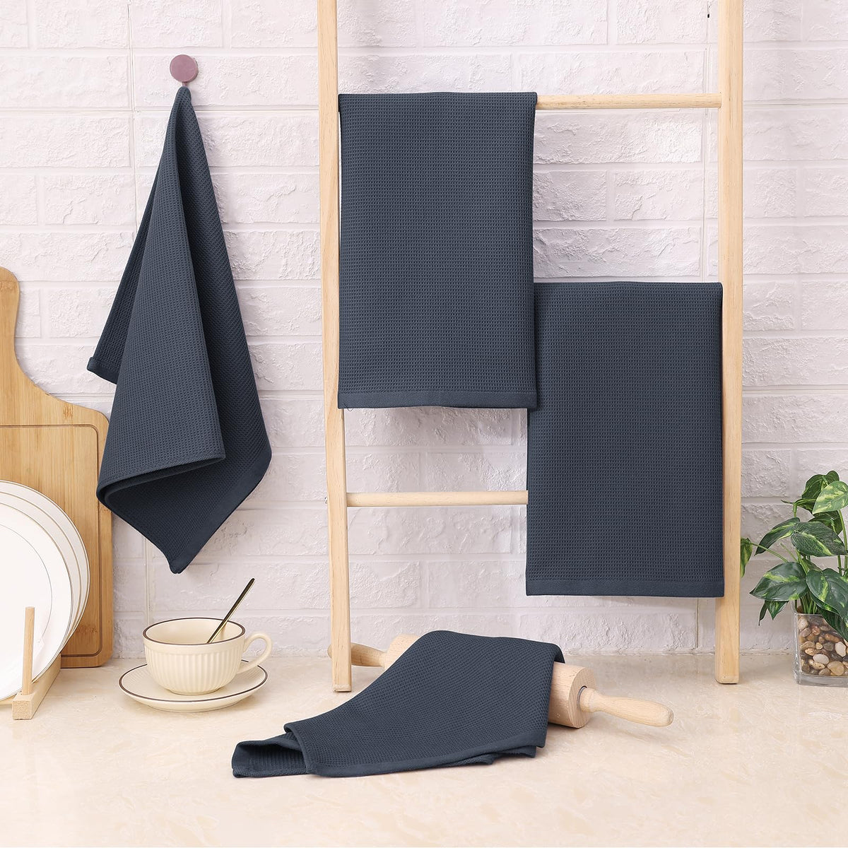 100% Cotton Waffle Weave Kitchen Towels (12 Count)
