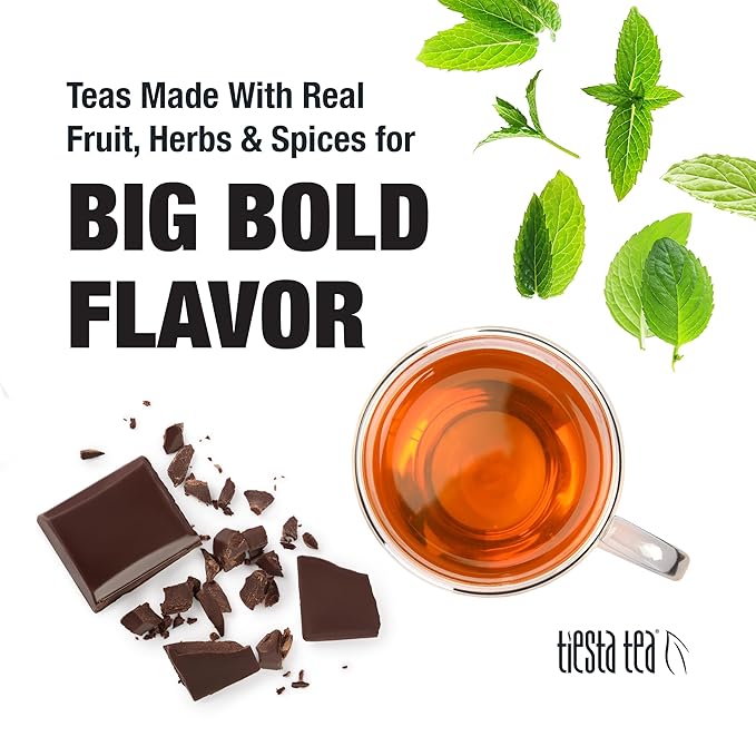 Tiesta Tea - Cocoa Mint Chill Loose Leaf Tea, Chocolate Peppermint Herbal Rooibos Blend, Non-Caffeinated, Hot or Iced, Makes Up to 200 Cups, Resealable Bulk Pouch, 12 Ounce