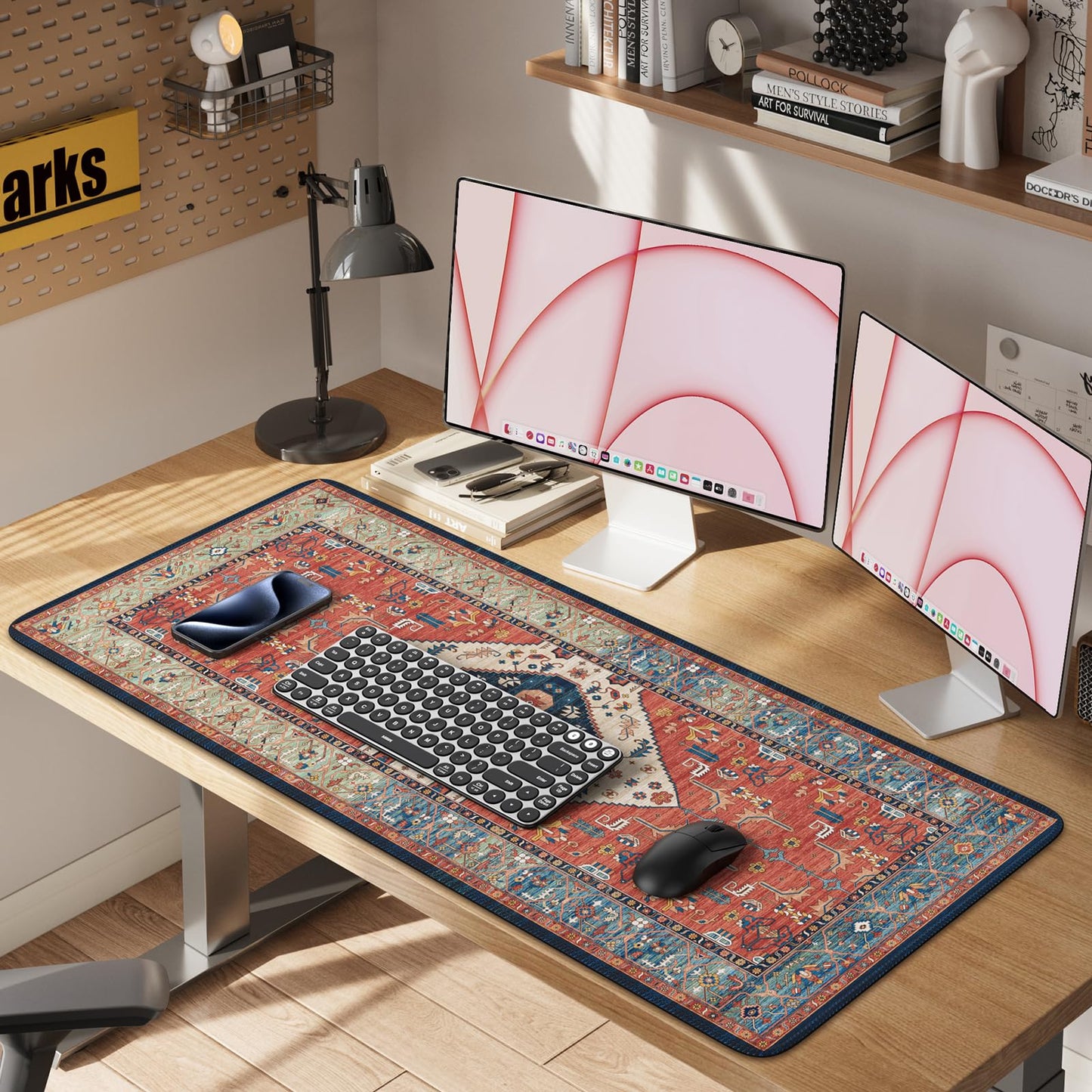 iLeadon Rug Mouse Pad, Large Computer Desk Cover Mat with Smooth Lycra Surface, Desk matt for Desktop, Mousepad with Non-Slip Base, Keyboard Mats for Women Office, Home