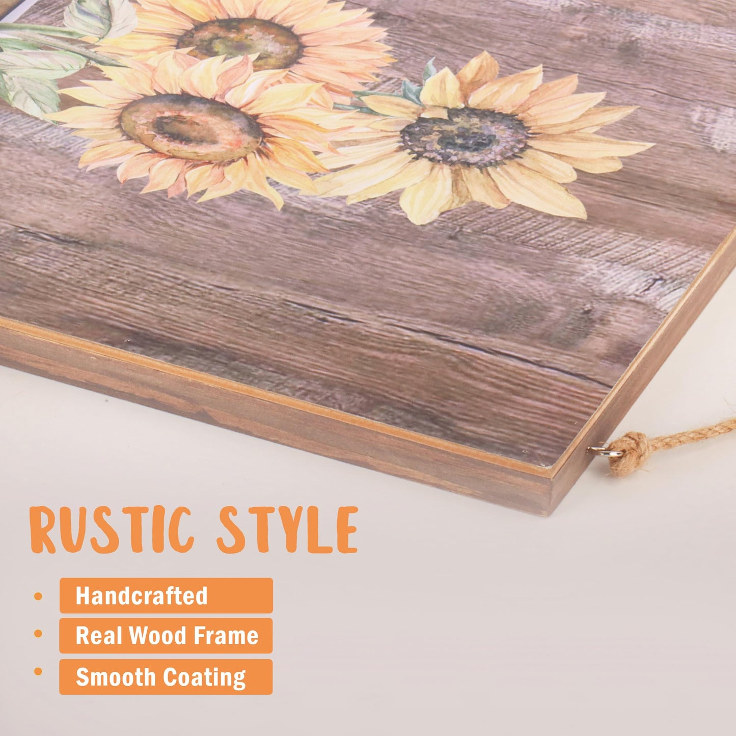 SELEAD 2-Pack Solid Wood Frame Chalkboard Signs with Dustless Chalk - 12"x16" Small Wall Hanging Chalk Board, Double-sided Message Menu Board + Rustic Sunflower Art Decor for Business, Home, Farmhouse