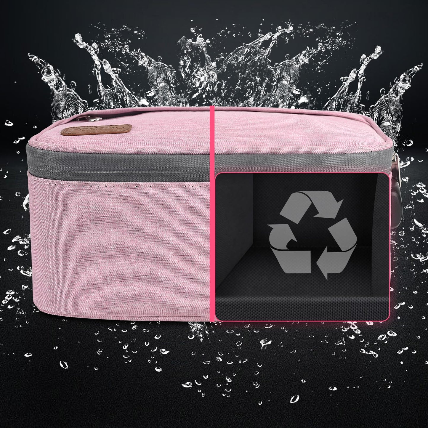 PODAHO Travel Cosmetic Carrier Bag with 10 Accessories, Multi-Use Storage Box Case with Combination Lock, Portable Food Containers Pouch, Great Gift for Women, (Pink Set)