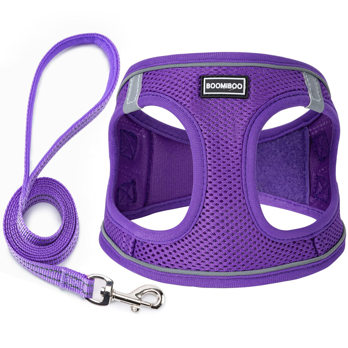 Dog Harness with Leash Set, Step-in Adjustable Puppy Pet Vest, Pink M