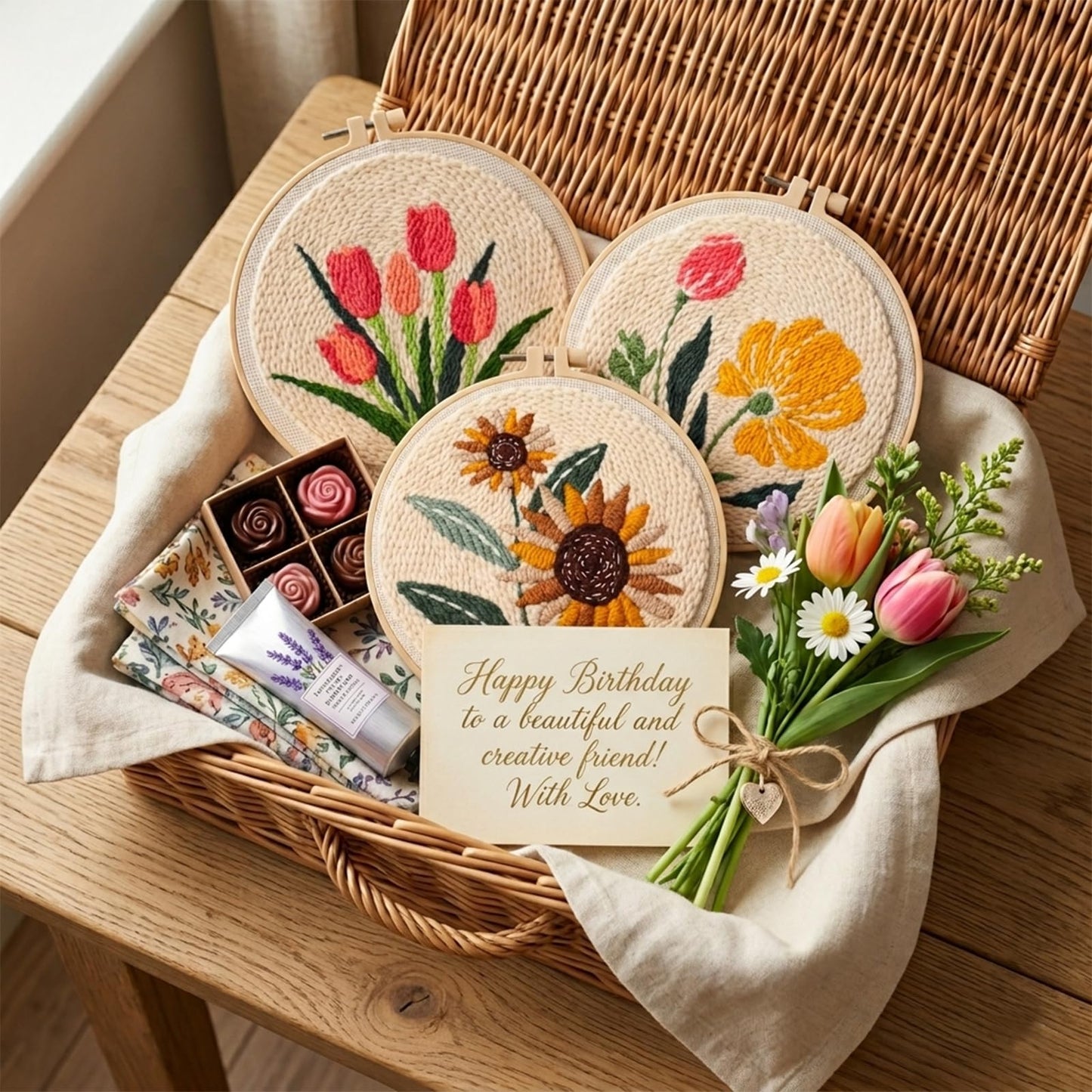 Peotclola Punch Needle Kit for Adults,3 Sets Punch Needle Kits Beginner DIY Embroidery Starter Set with Tools for Home Decoration, Family, Friends Gifts(Flowers)