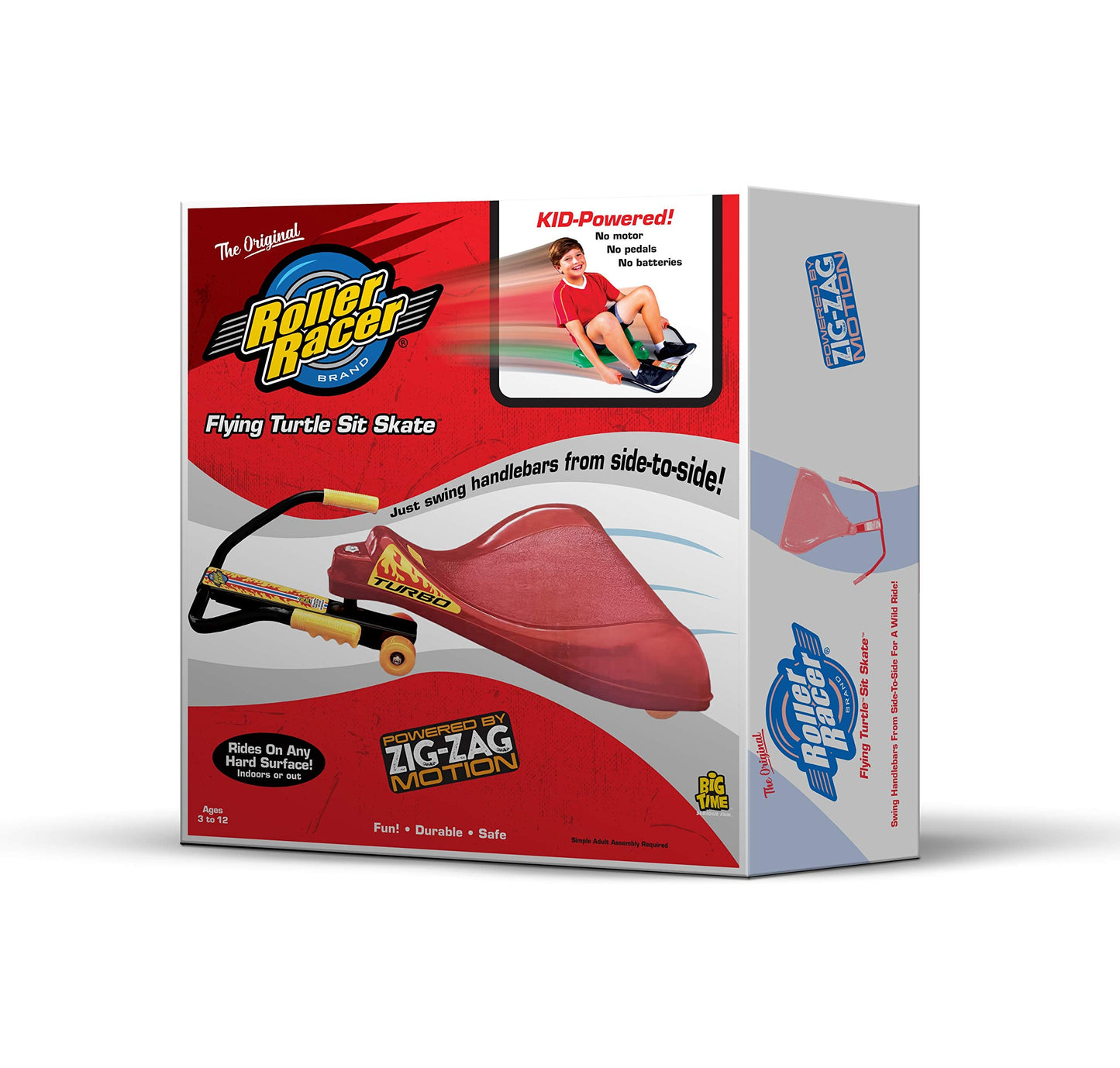 The Original Roller Racer Flying Turtle Sit Skate, Kid Powered, No Motor, No Pedals, No Batteries, Power by Zig zag Motion, Promotes Active Play in or Outdoors, Non-marring Skate Wheels