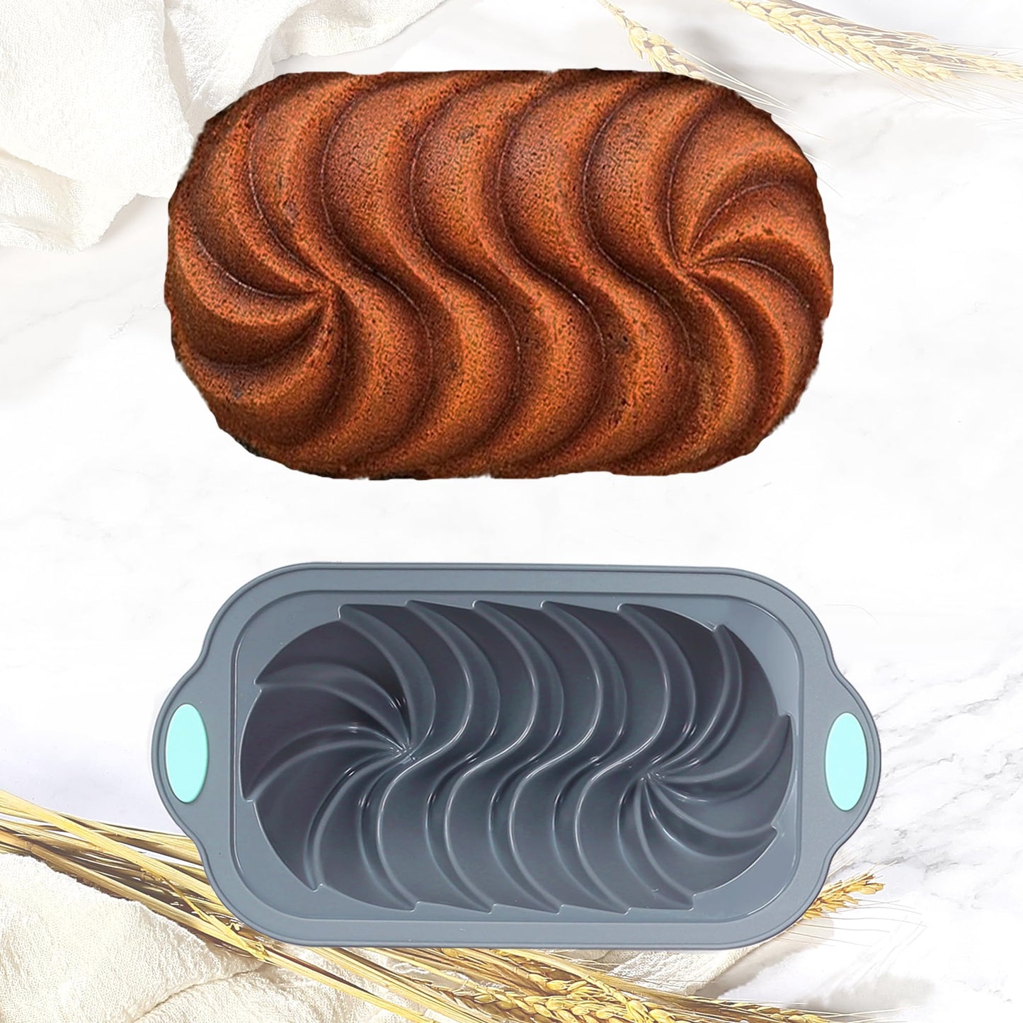 4 Piece Silicone Loaf Pan for Baking Bread, Non-Stick Kitchen Oven Bread Pan, Perfect for Banana Bread, Sandwich Bread, Pound Cake and Meatloaf, 4 Cups, Grey