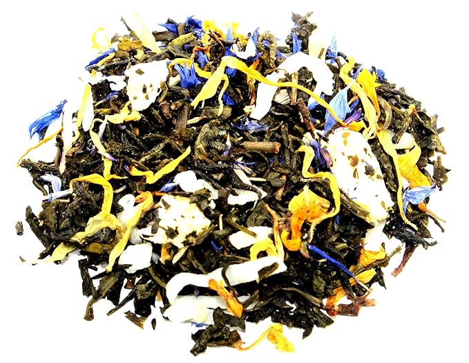 Nelson's Tea - Pina Colada - Green Loose Leaf Tea - Green Tea, coconut, dried pineapple, and marigold petals (Sample 0.4 Oz)