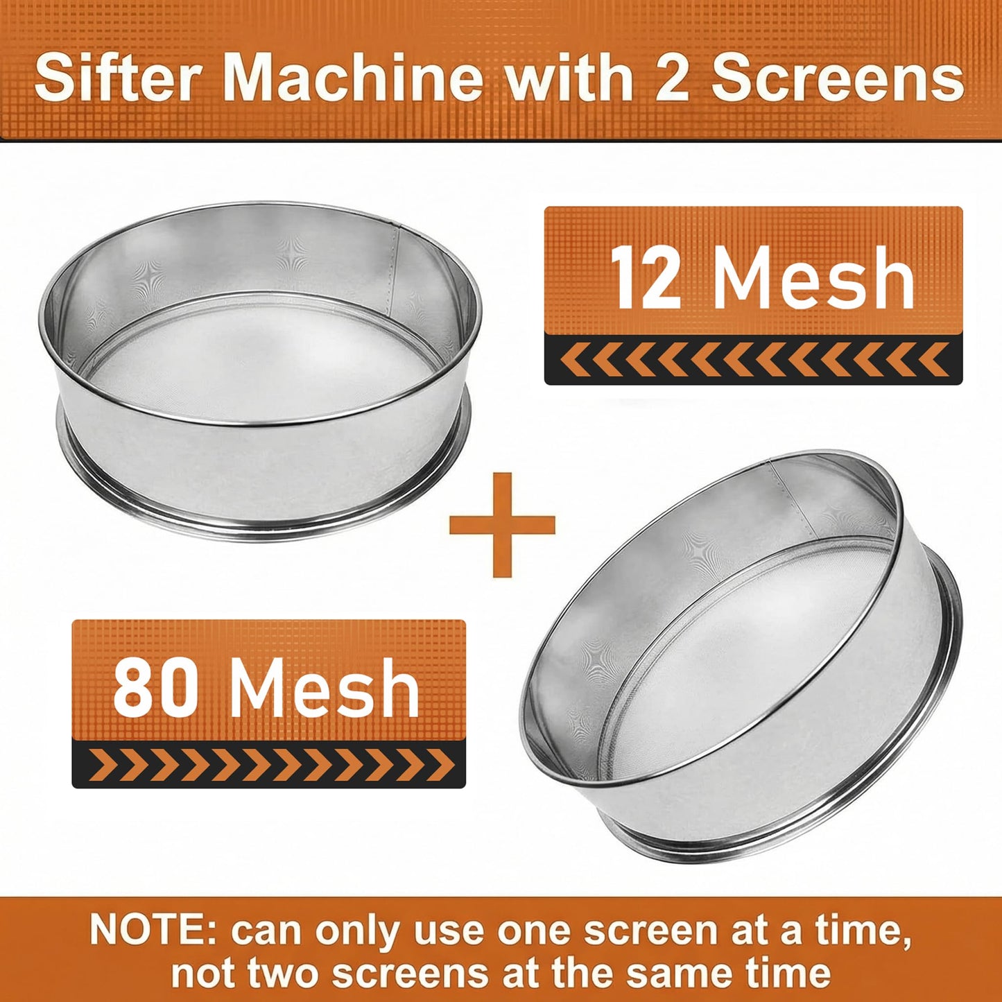 Sidasu Automatic Powder Sifter Machine 12 Mesh 80 Mesh Automatic Sieve Shaker Vibrating Machine 110V Stainless Steel Sieve Shaker Machine with 2 Screens, Sieve Shaker Machine for Flour Powders