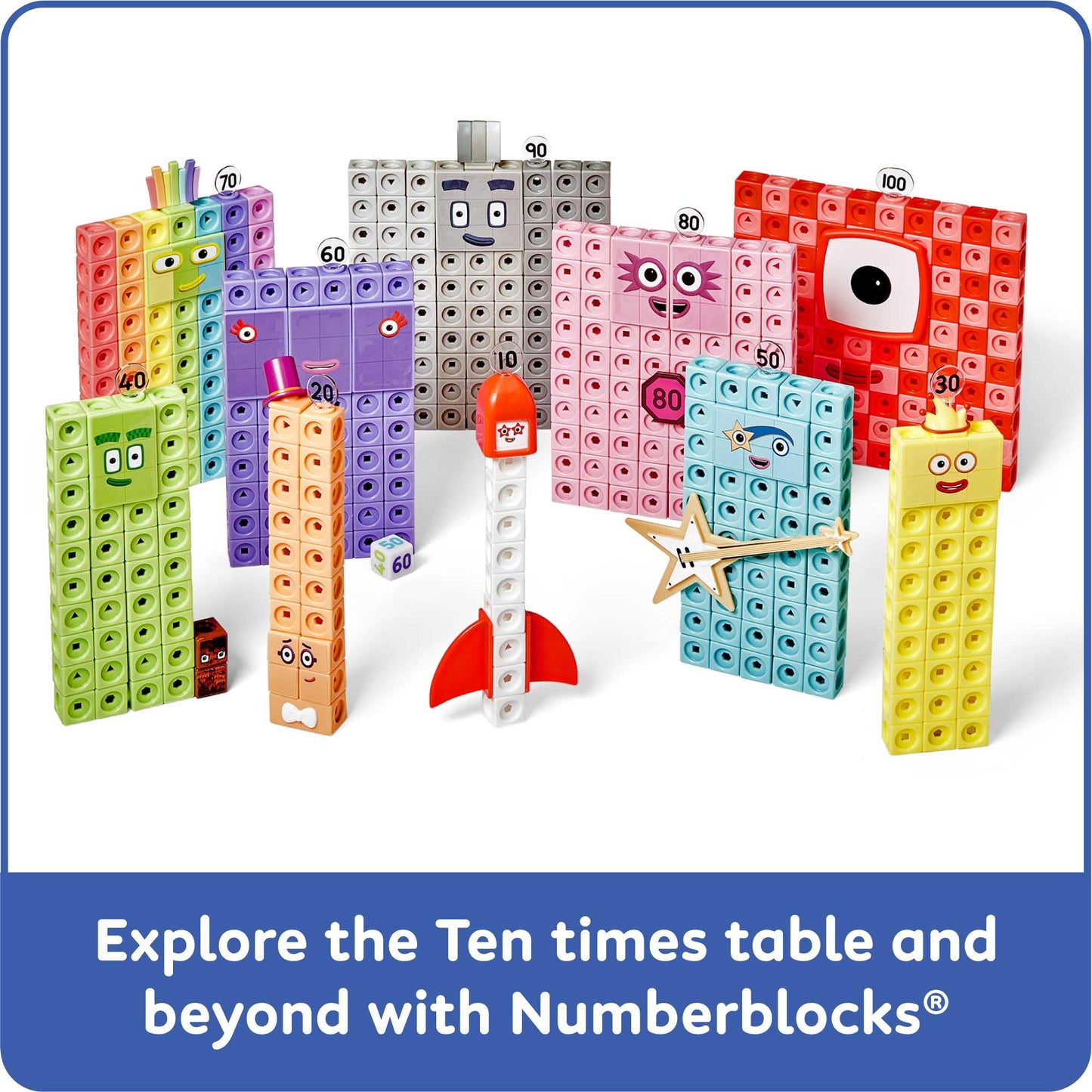 hand2mind Numberblocks Heroes with Zeroes MathLink Cubes Activity Set, Preschool Learning Activities, Math Manipulatives Kindergarten, Counting Blocks, Number Linking Cubes, Kids Educational Toys