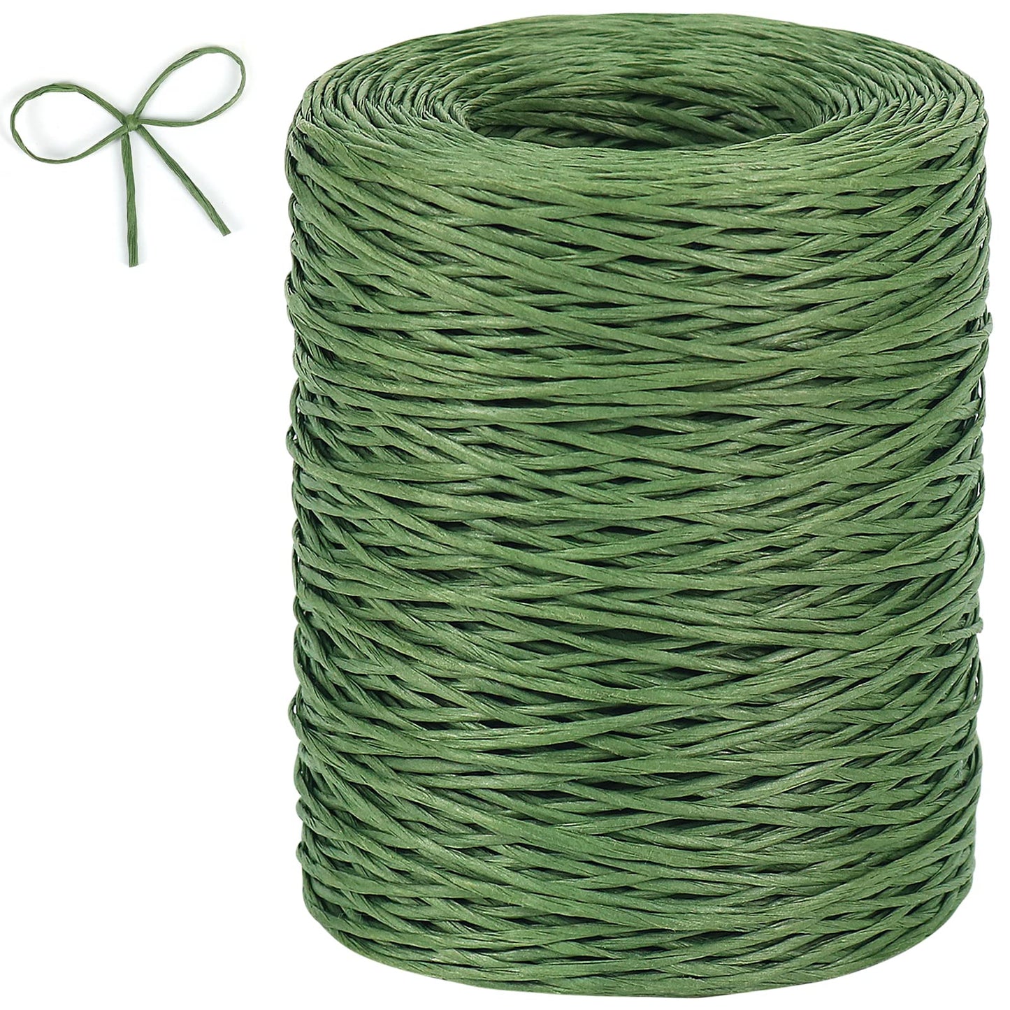 Tenn Well Floral Wire, 656 Feet 2mm Paper Covered Bind Wire for Floral Bouquets, Crowns, Wreath Making, Christmas Ornaments, Garlands, Wedding Decorating, Crafts (Green)