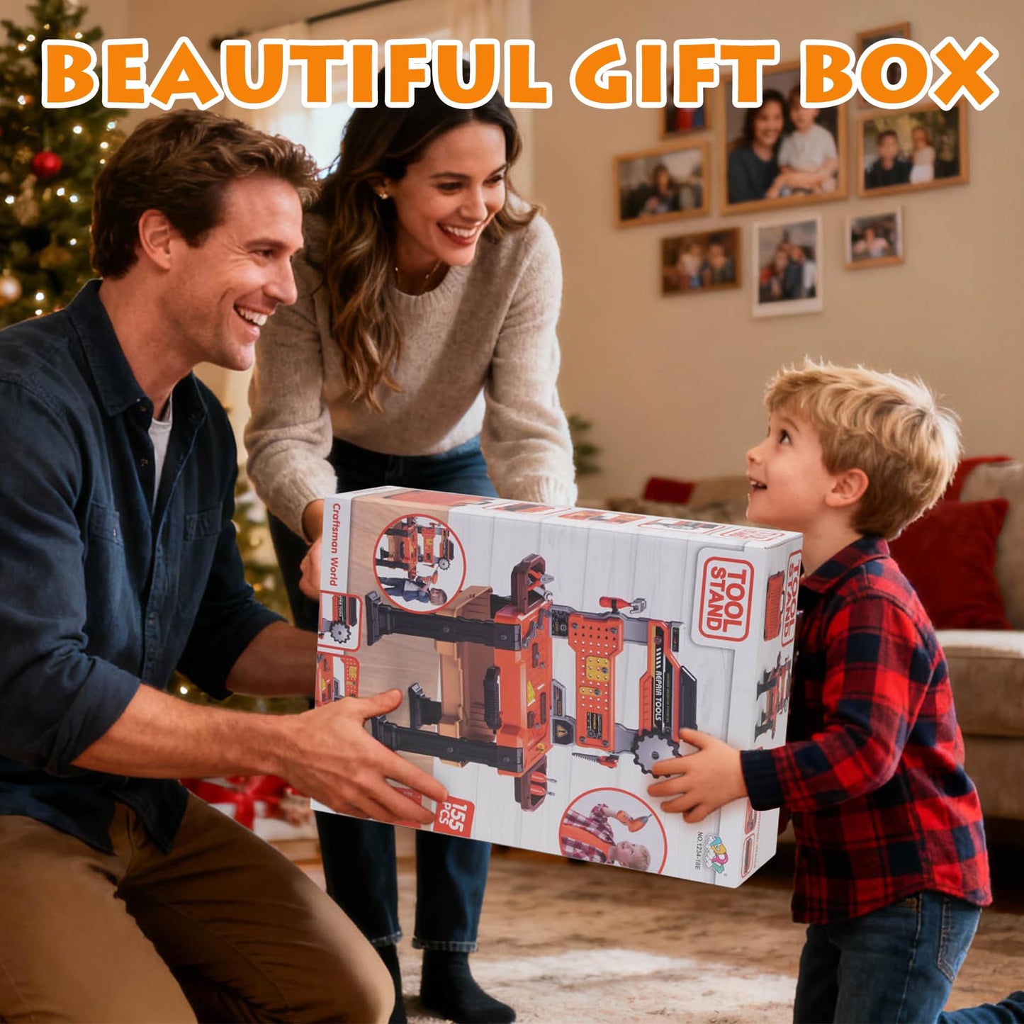 REXBETI Kids Tool Bench with Realistic Electric Drill and Tool Box, Pretend Play Kids Workbench Construction Kits, Toddler Tool Set, Birthday Gifts for Ages 3-8 Years Old