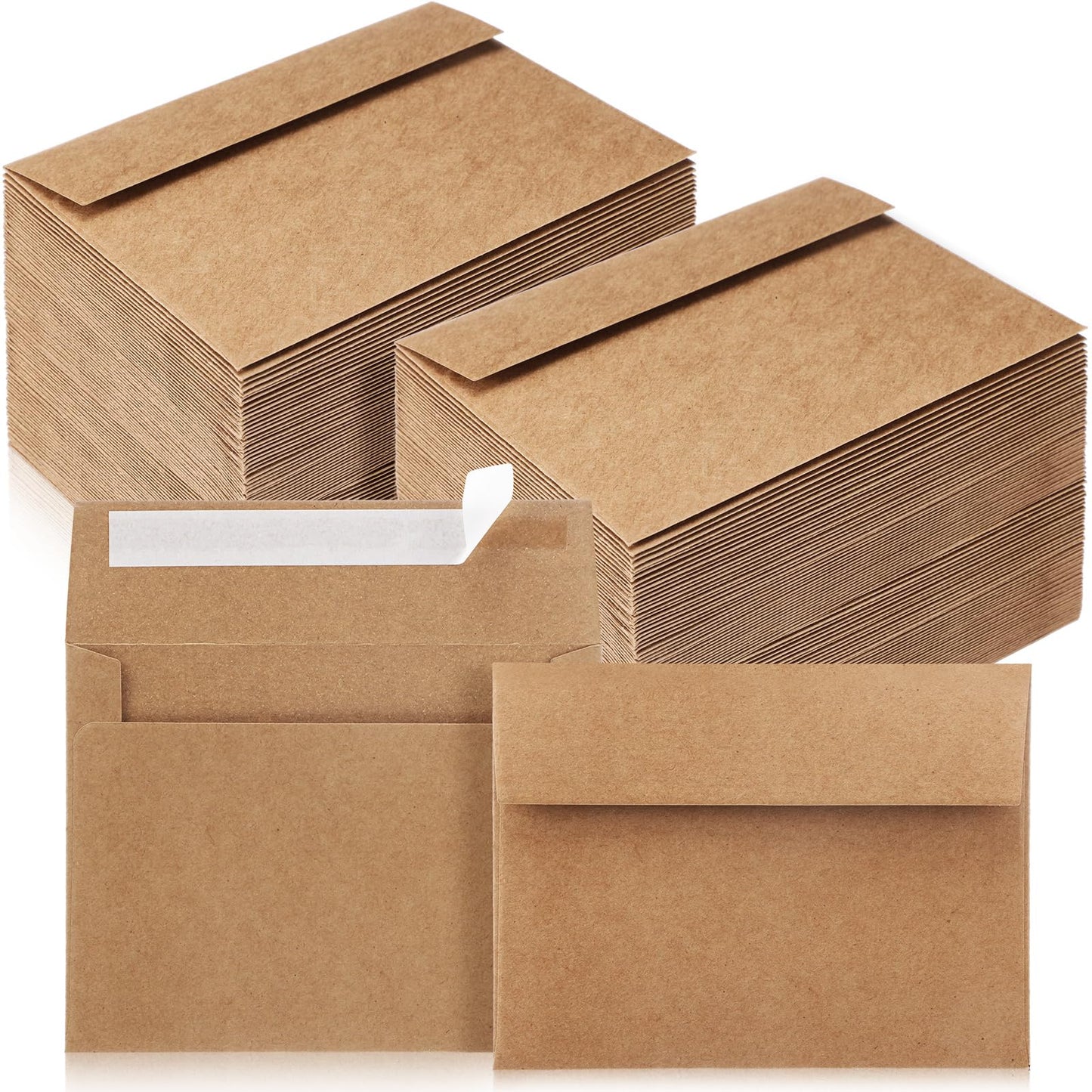 Fainne 600 Pack Brown Envelopes Bulk, Kraft Envelopes for Invitation, 120 GSM Gift Card for Office, Gift, Party, Baby Shower, Wedding (A2,5.75 x 4.375")