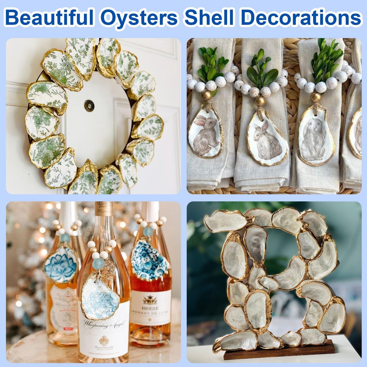 15PCS Natural Oyster Shells 4-5 in Uncarved Oyster Shells for Crafts, Hard Texture for DIY Arts Ornaments, Candle Holders, Coastal Decor & Art Projects