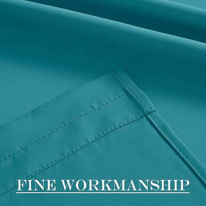 NICETOWN Classroom Door Window Covers - Thermal Insulated Rod Pocket Blackout Privacy French Front Door Panel for Kitchen Small Window, 30 W x 72 L, Peacock Teal, 1 Panel