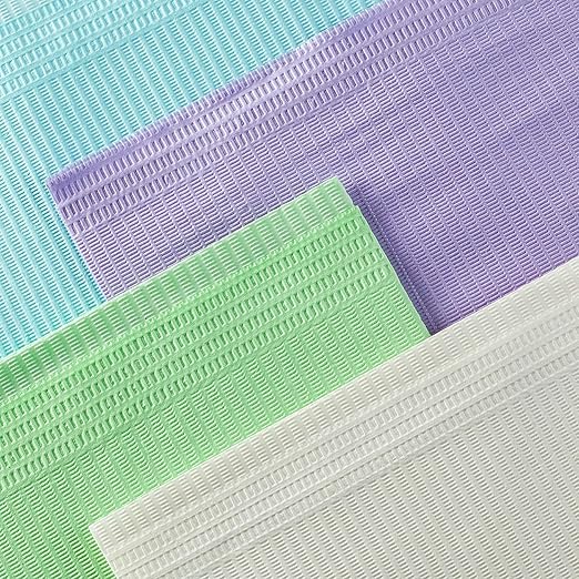 JMU 125 Pack Dental Bibs, 3-Ply Purple Dental Bibs Disposable,13" x 18" Dentist Bibs Medical Tray Covers