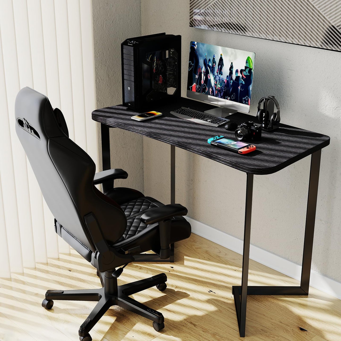 Funecy Computer Desk 40 Inch Small Table for Office,Modern Simple Style Writing Study Work Gaming Table for Home Office (Black)