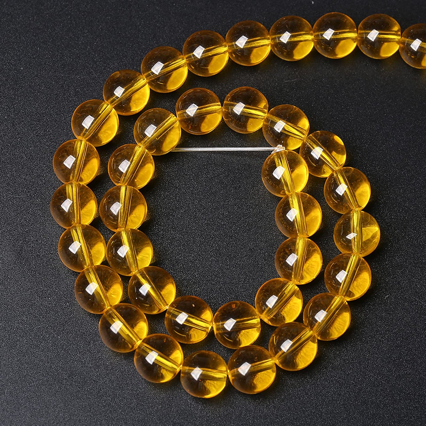 6MM 63PCS Yellow Glass Spacer Loose Beads for Jewelry Making DIY Bracelet Necklace