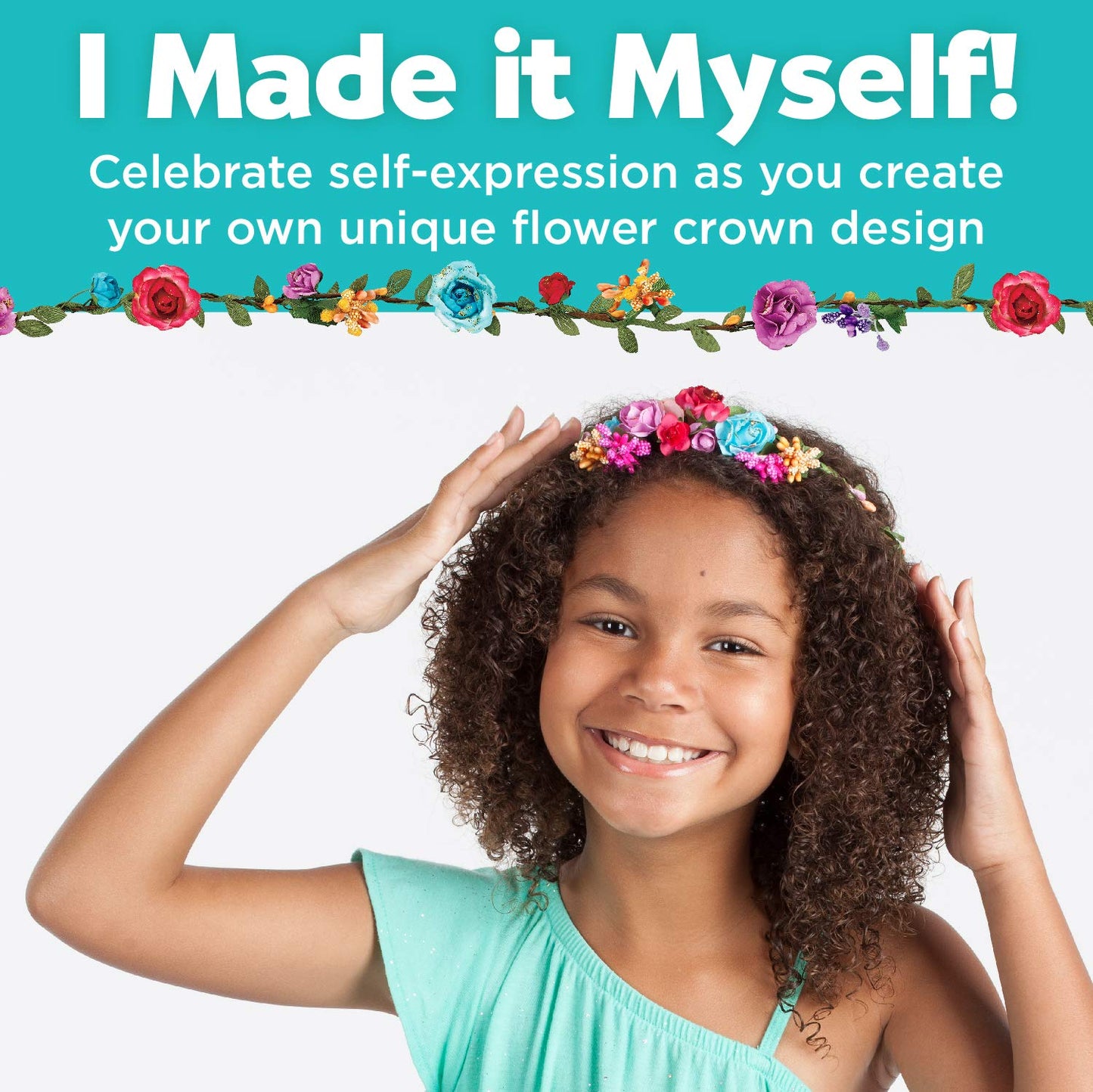 Creativity for Kids Flower Crowns Craft Kit - Create 4 Hair Accessories & Spring Crafts (Ages 7+)