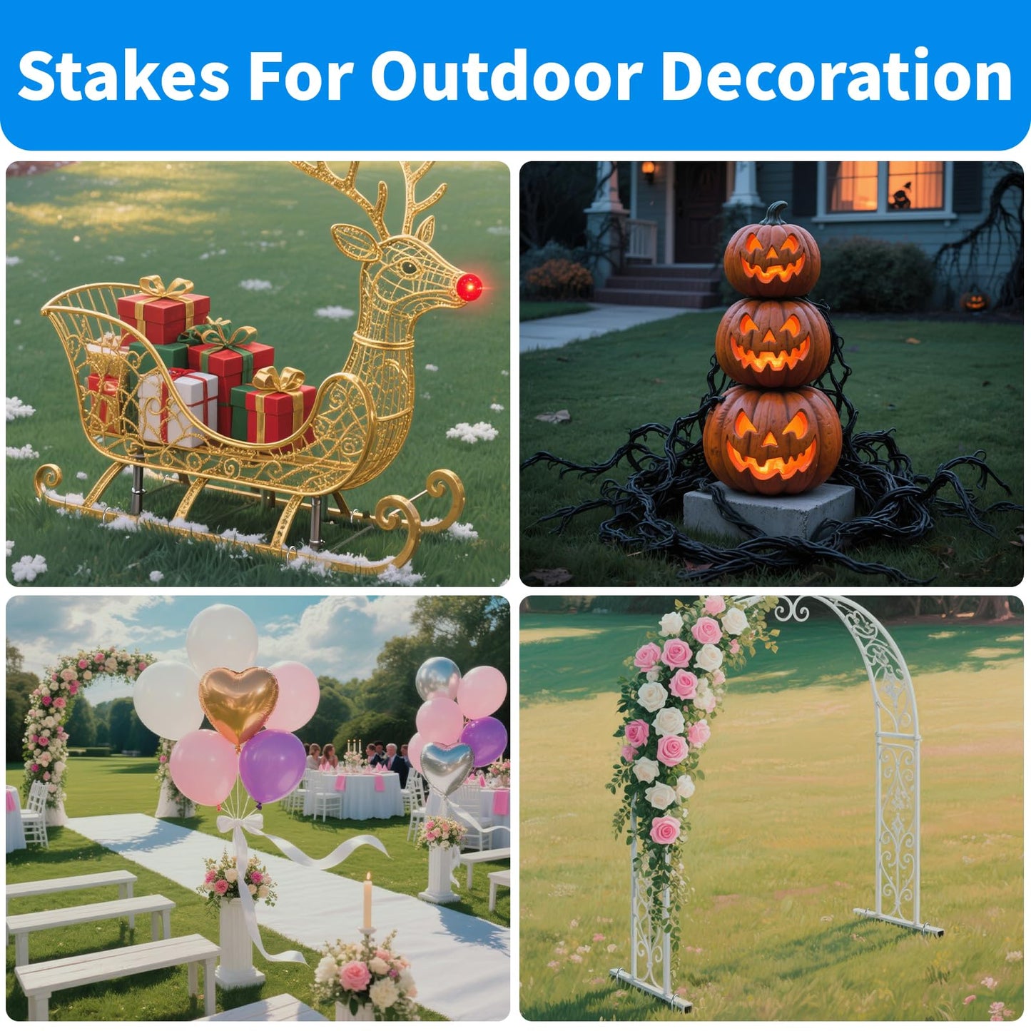 MySit 6 Inch 100 Pack U Shaped Garden Stakes, Heavy Duty 11 Gauge Galvanized Drip Irrigation Stakes Landscape Staples for 1/2" to 1-1/2" Soaker Hose, Weed Barrier, Yard Decorations, Fencing