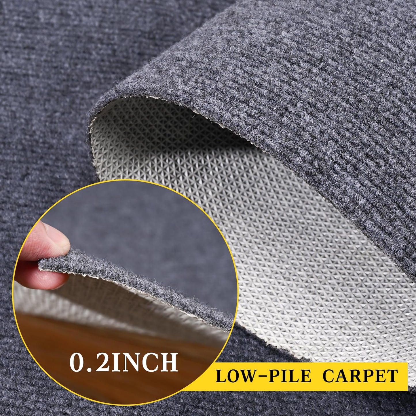 Extra Long 3x10 ft Runner Rug for Hallway, Non-Slip Indoor Outdoor Carpet with TPR Backing, Durable Waterproof Mat for Kitchen, Patio, Balcony, Garage, Deck, Entryway, Stair, Grey Fine Stripes