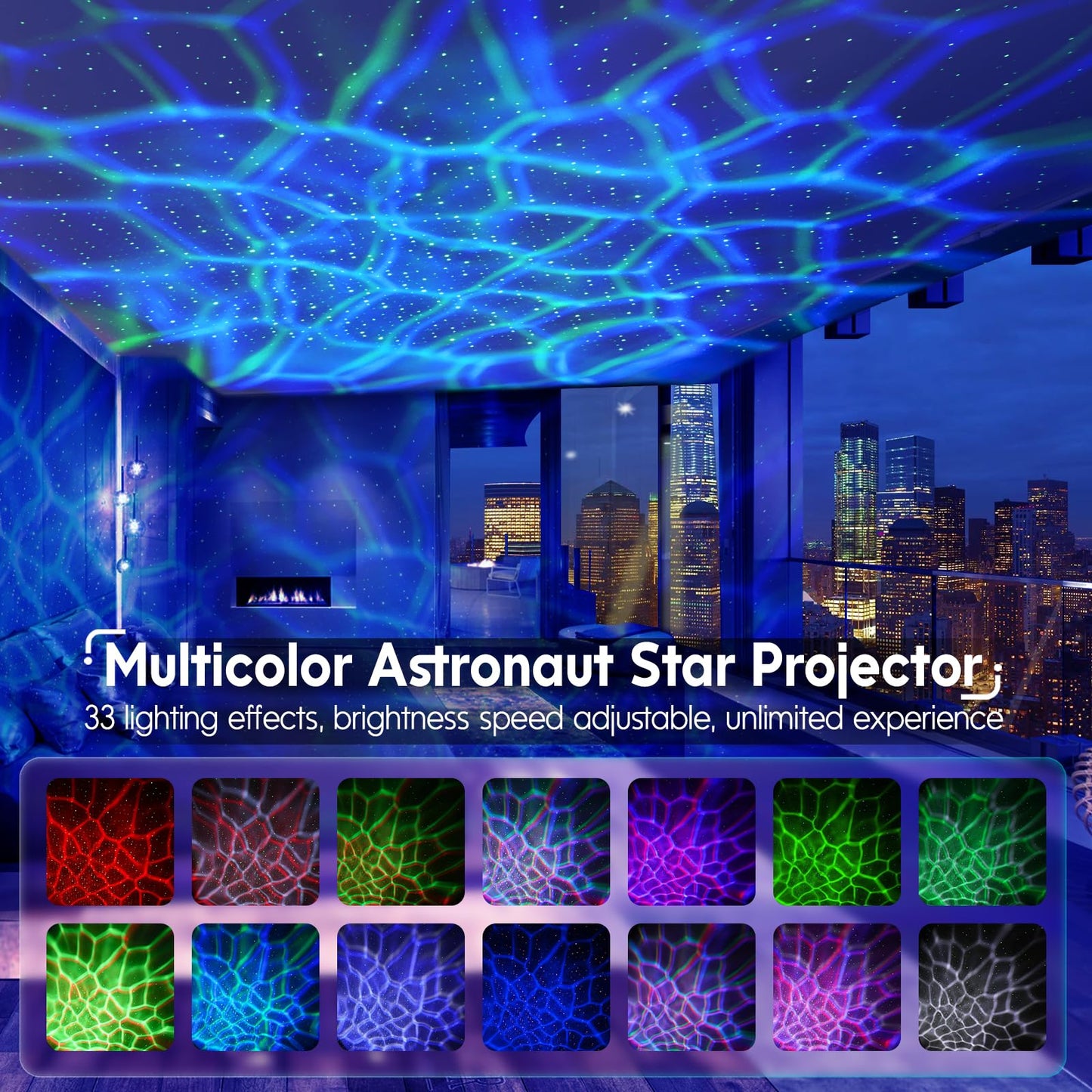 Rossetta Astronaut Galaxy Projector Night Light with Timer and Remote, Kids Adults Room Decor, Party, Gifts for Christmas, Birthdays