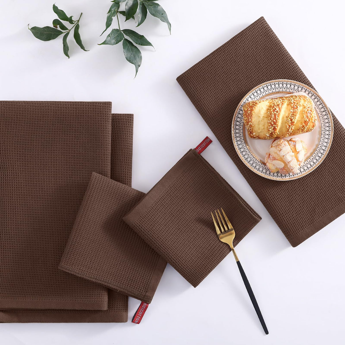100% Cotton Waffle Weave Kitchen Towels (4 Count)