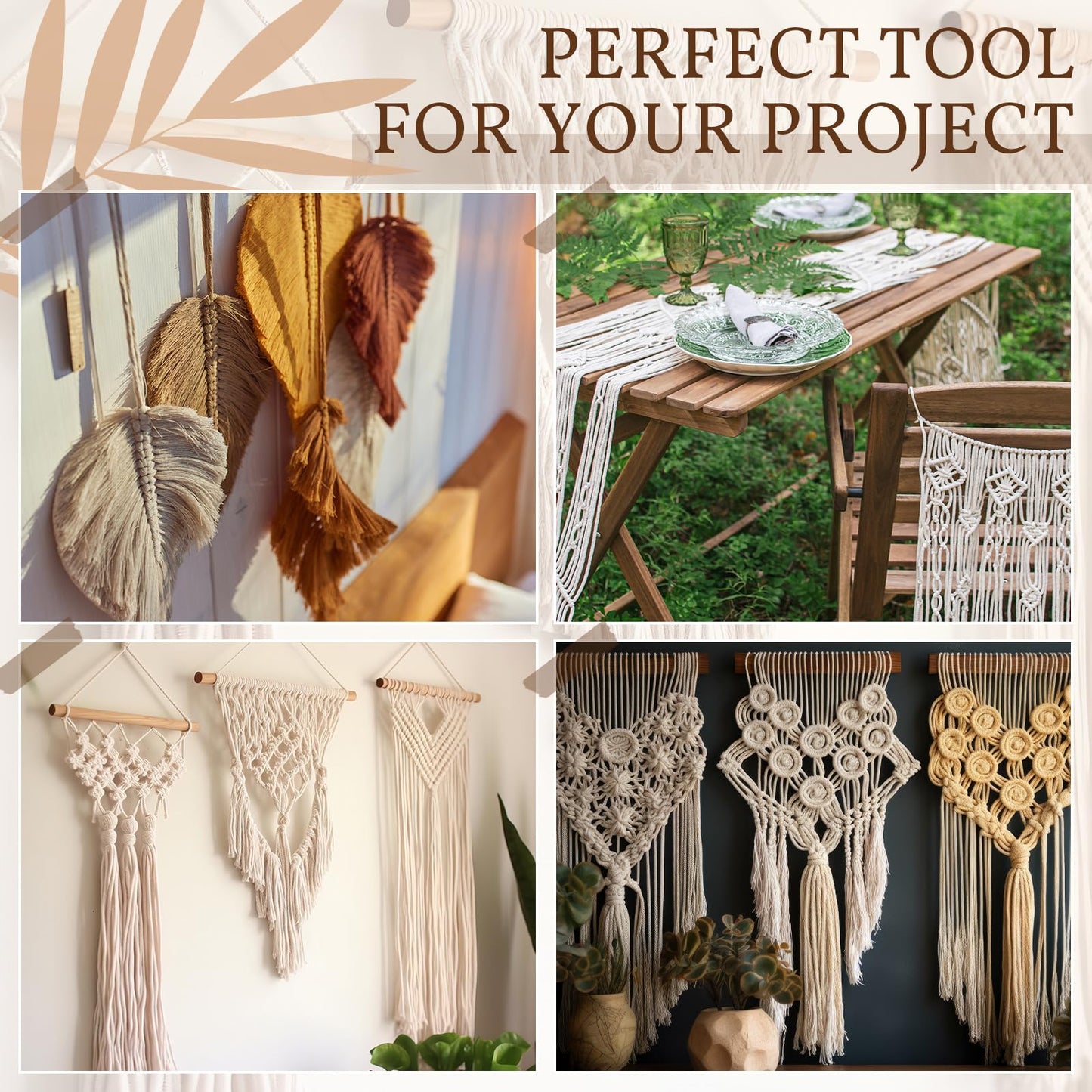 Tandefio 104 Pcs 12x16 Inch Macrame Board and Metal Adjustable Holder with T Pins Clips Macrame Project Supplies Tools Double Sided Grids for Braiding Cording Bracelet Creating